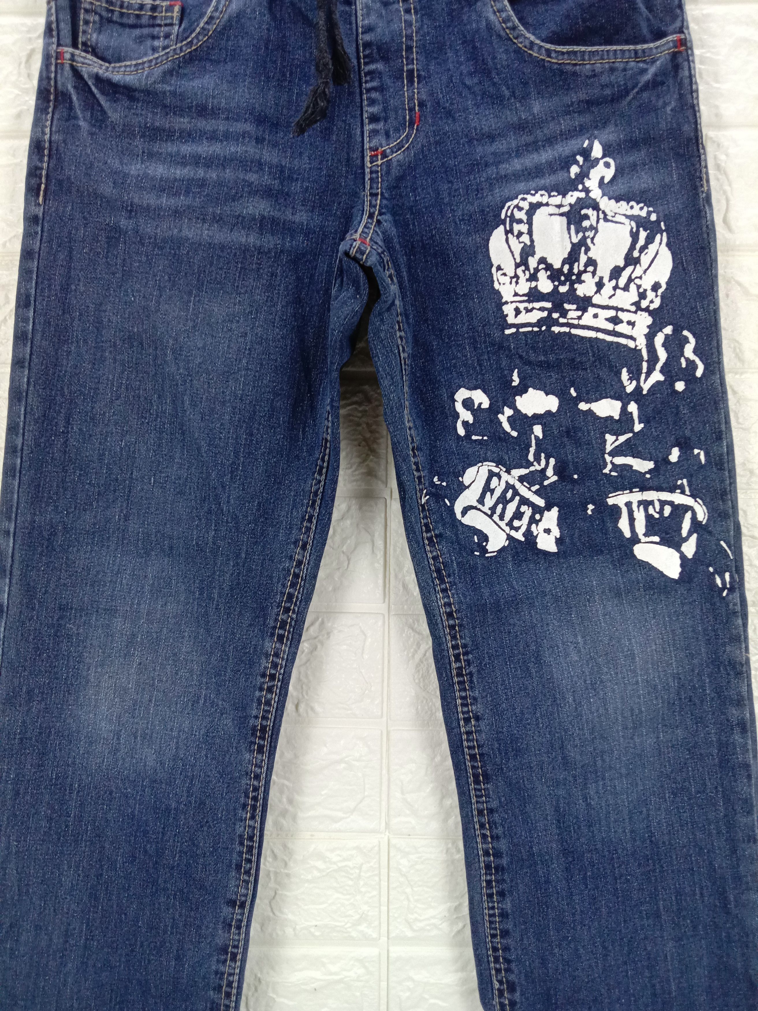 Beauty Beast Vintage Japanese Skulls Printed Jeans Size 28" / US 6 / IT 42 - 7 Thumbnail