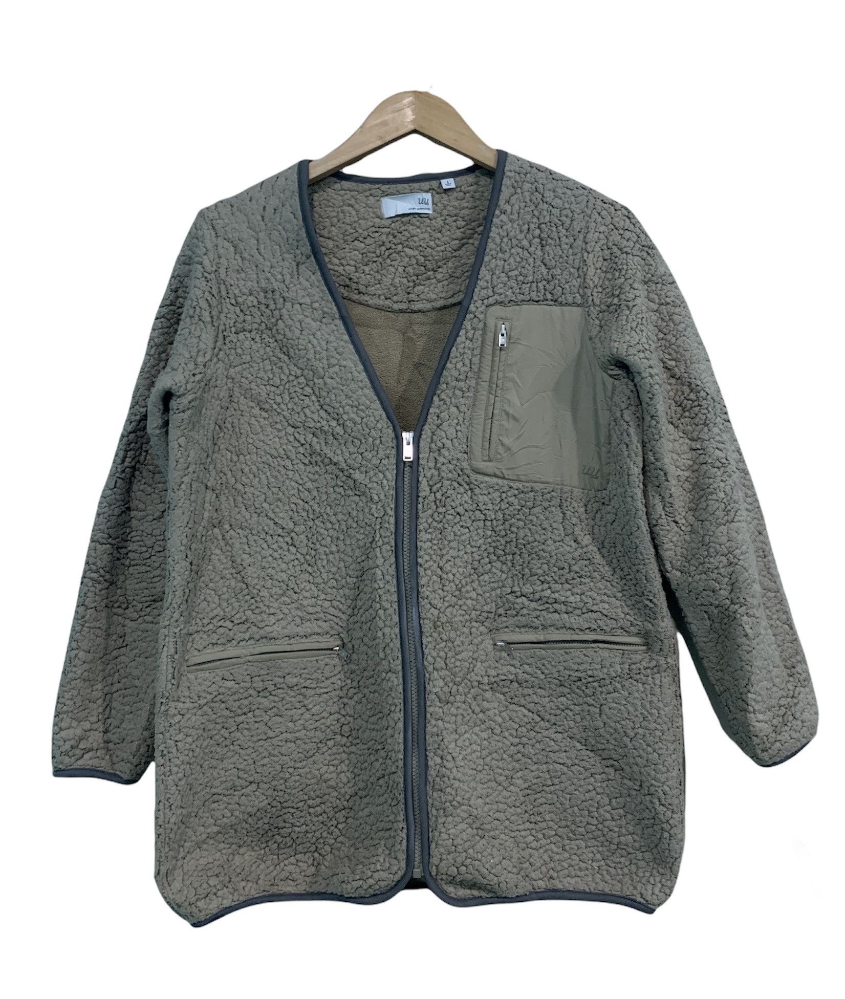 image of Uu By Undercover x Uniqlo Sherpa Fleence Zip Up in Brown, Men's (Size Small)