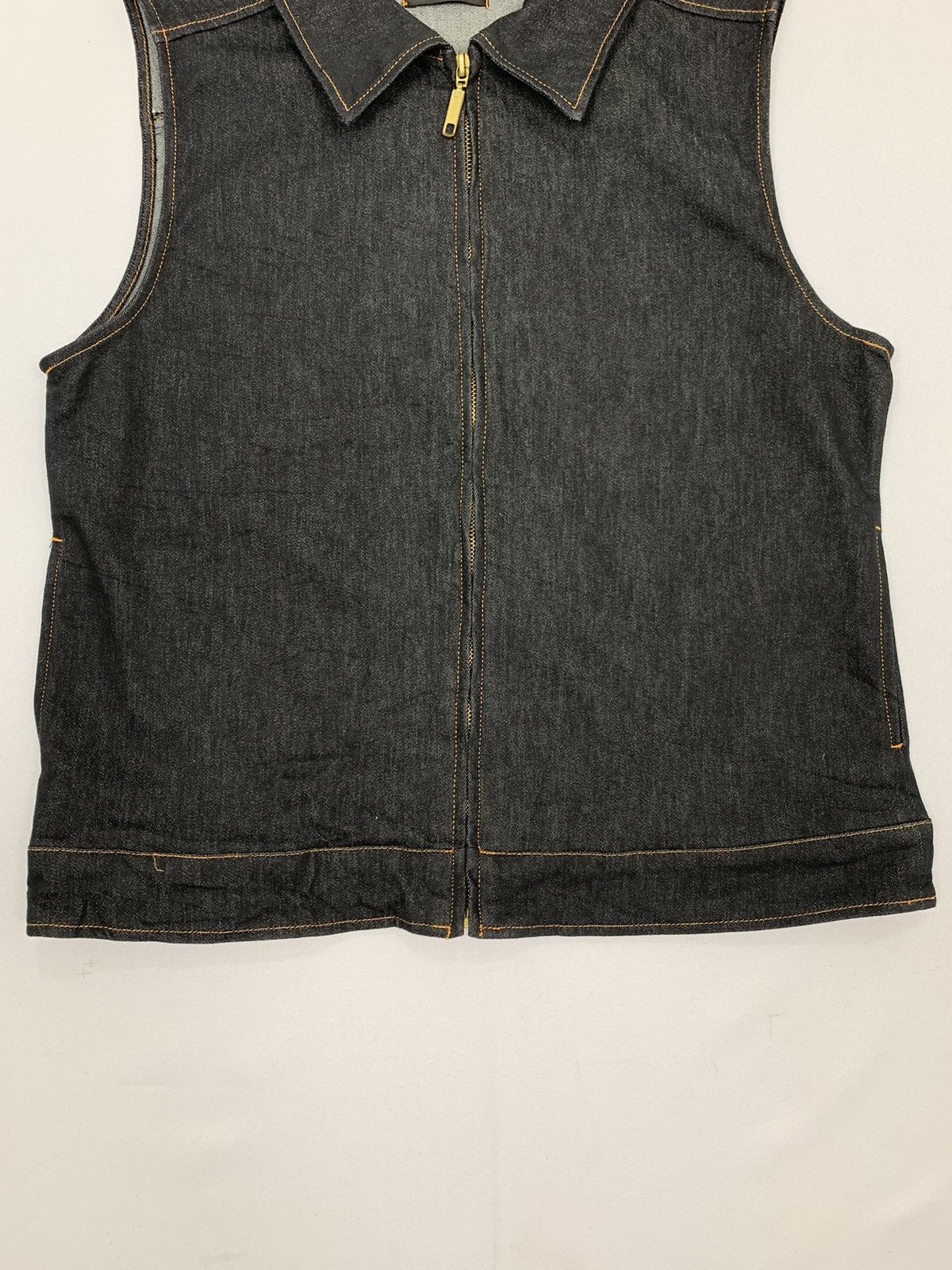 Japanese Brand NINI LACK Dark Blue Denim Selvedge Zipper Vest Jeans Jacket Size M / US 6-8 / IT 42-44 - 4 Thumbnail