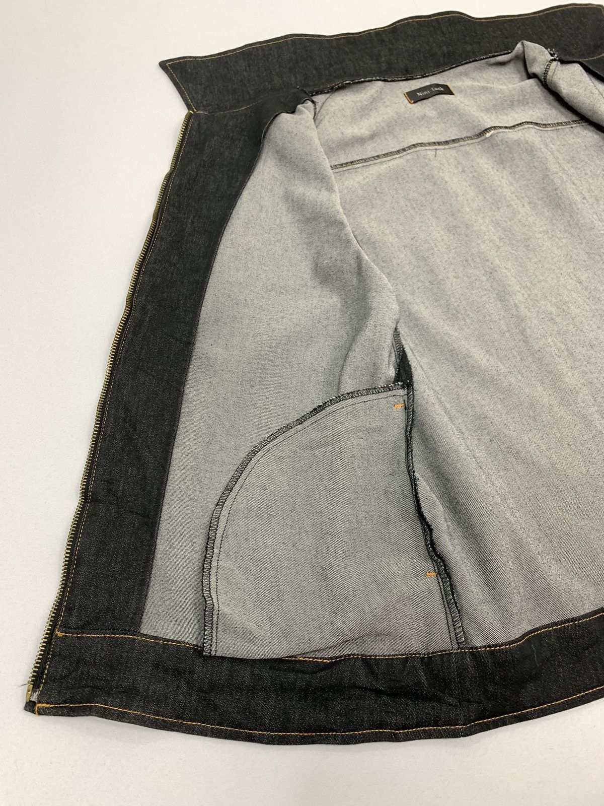 Japanese Brand NINI LACK Dark Blue Denim Selvedge Zipper Vest Jeans Jacket Size M / US 6-8 / IT 42-44 - 10 Thumbnail