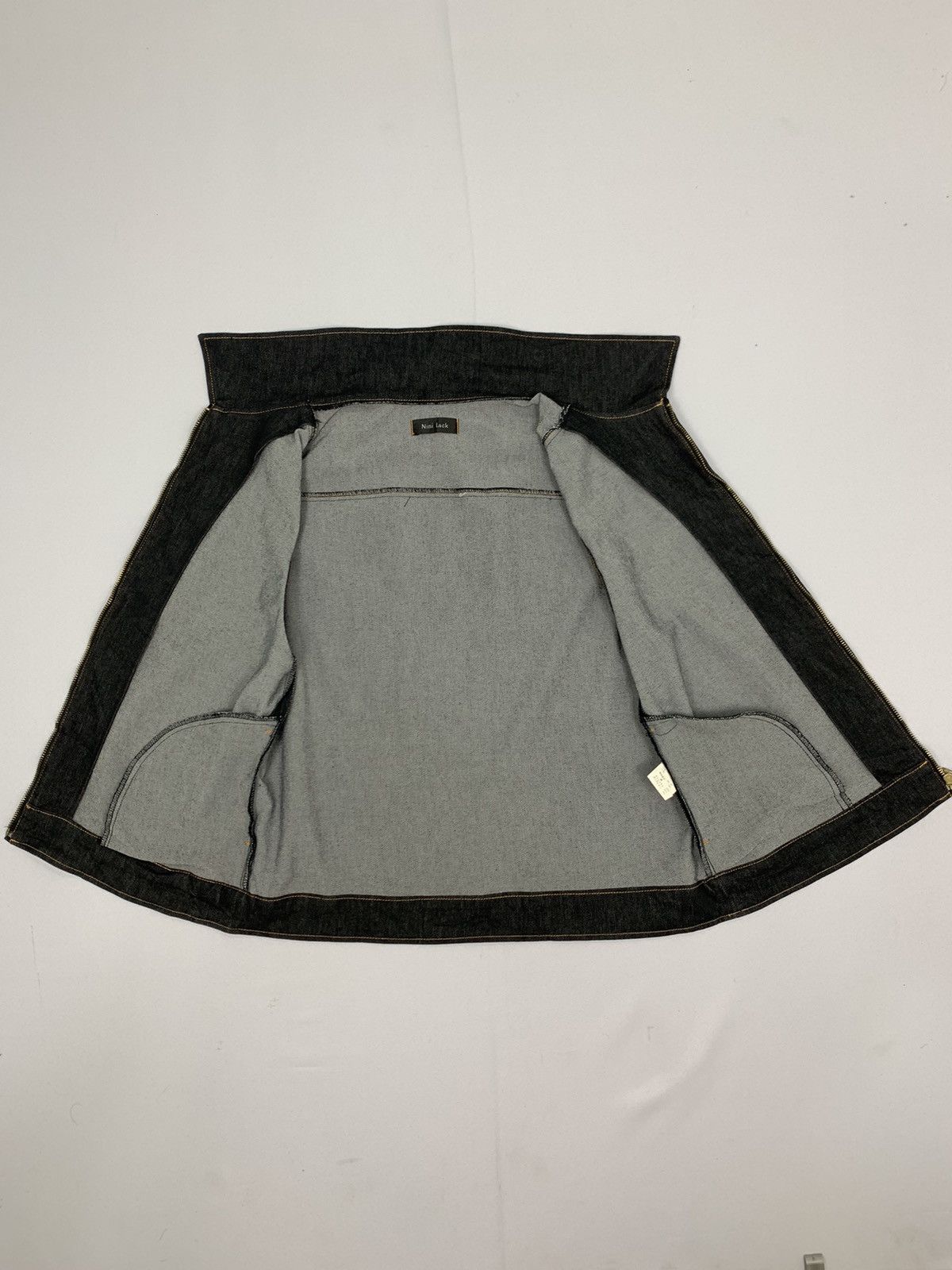 Japanese Brand NINI LACK Dark Blue Denim Selvedge Zipper Vest Jeans Jacket Size M / US 6-8 / IT 42-44 - 13 Thumbnail