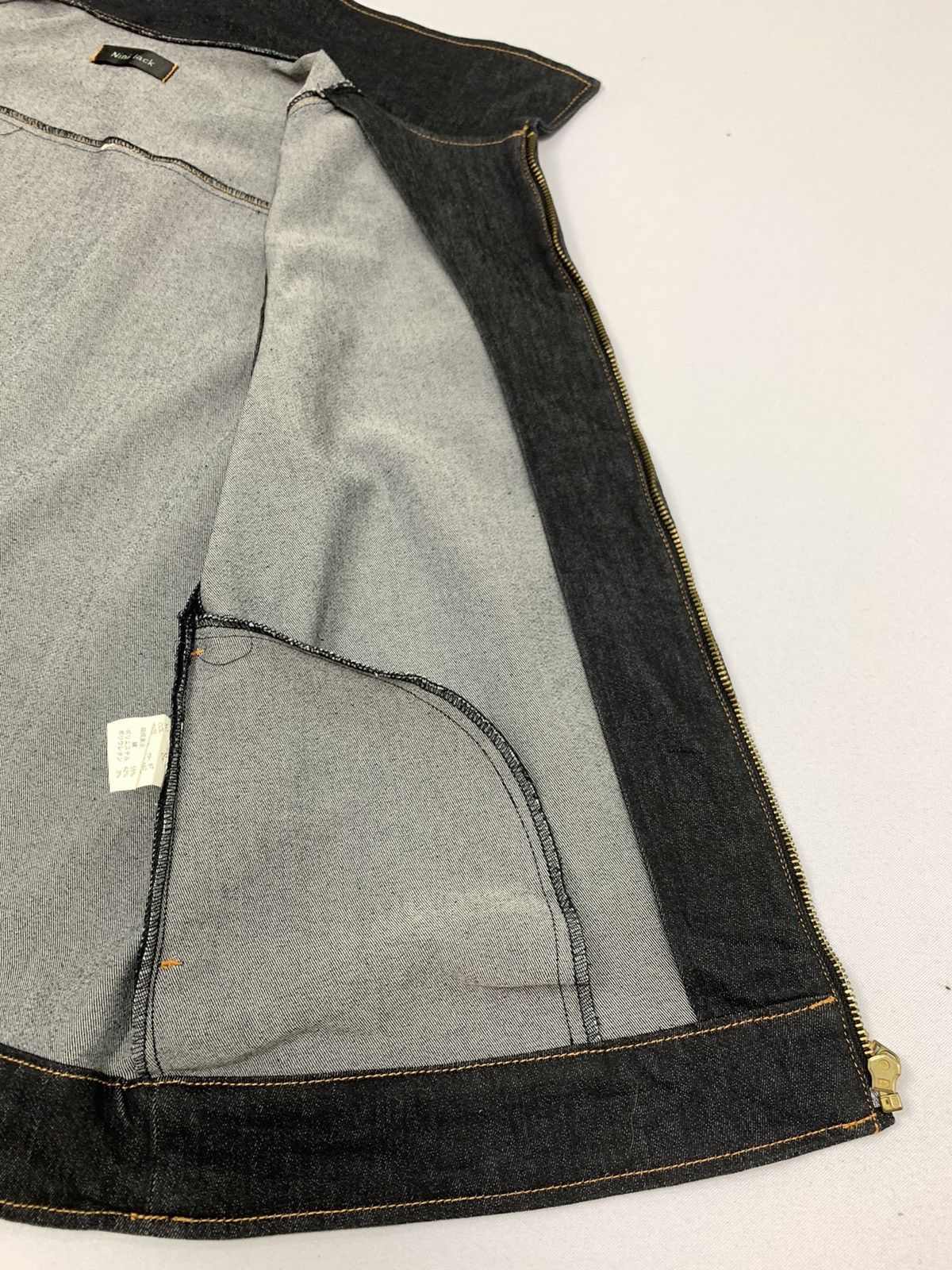 Japanese Brand NINI LACK Dark Blue Denim Selvedge Zipper Vest Jeans Jacket Size M / US 6-8 / IT 42-44 - 12 Thumbnail