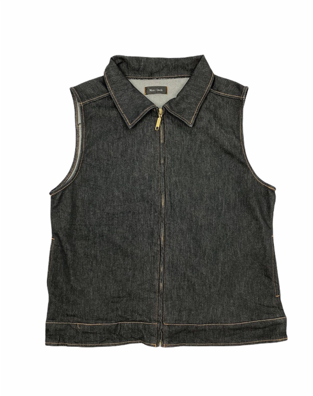 Japanese Brand NINI LACK Dark Blue Denim Selvedge Zipper Vest Jeans Jacket Size M / US 6-8 / IT 42-44 - 1 Thumbnail