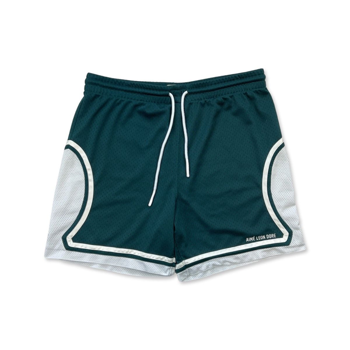 image of Aime Leon Dore Court Short Green Size XL in Green/White, Men's
