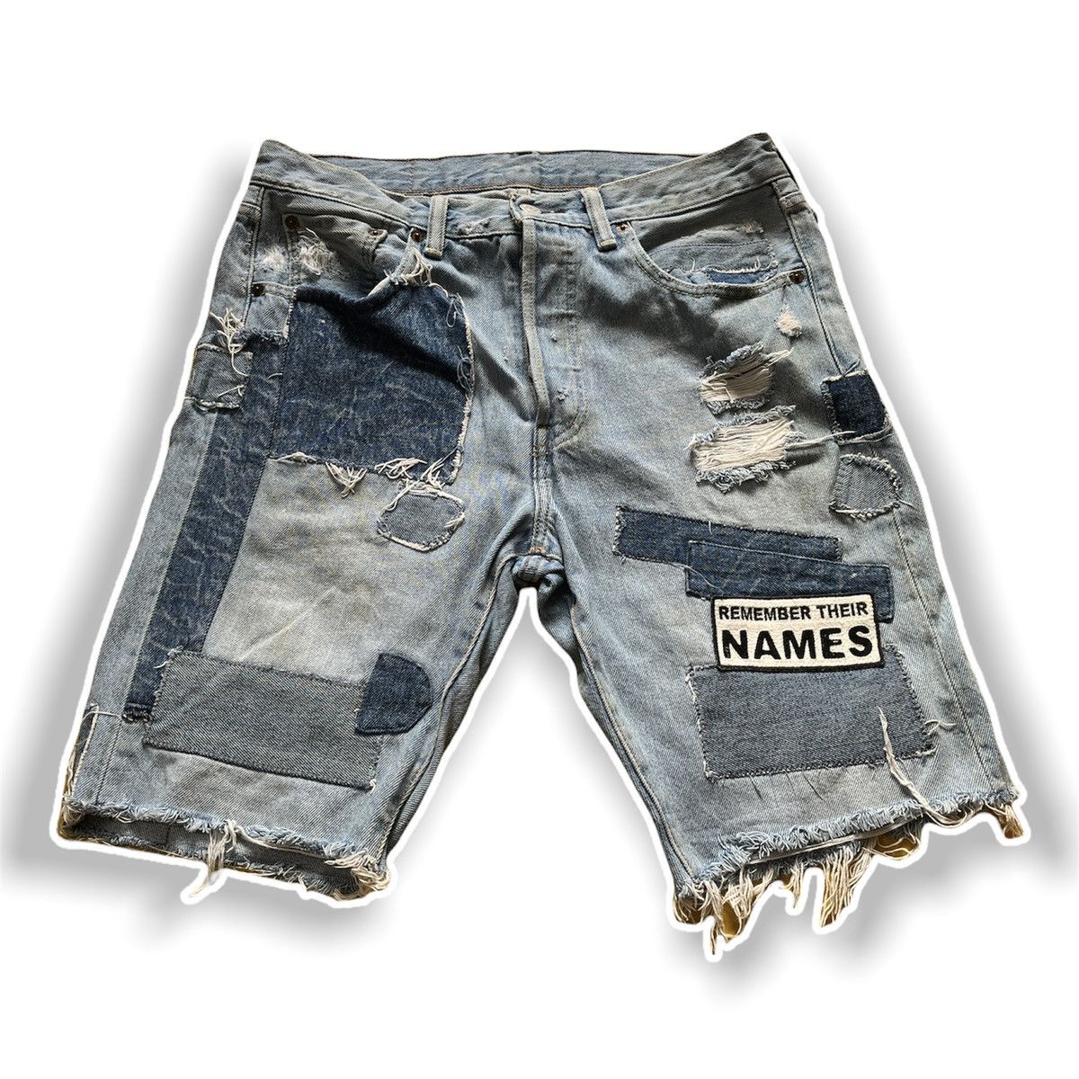 Levi's VINTAGE DISTRESSED LEVI'S 501 PATCHWORKS SHORTS Size US 30 / EU 46 - 10 Thumbnail