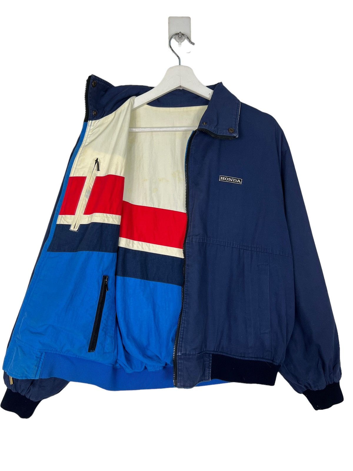 Honda 🔥 VINTAGE 80s HONDA RACING TEAM BOMBER JACKET Size US L / EU 52-54 / 3 - 12 Thumbnail