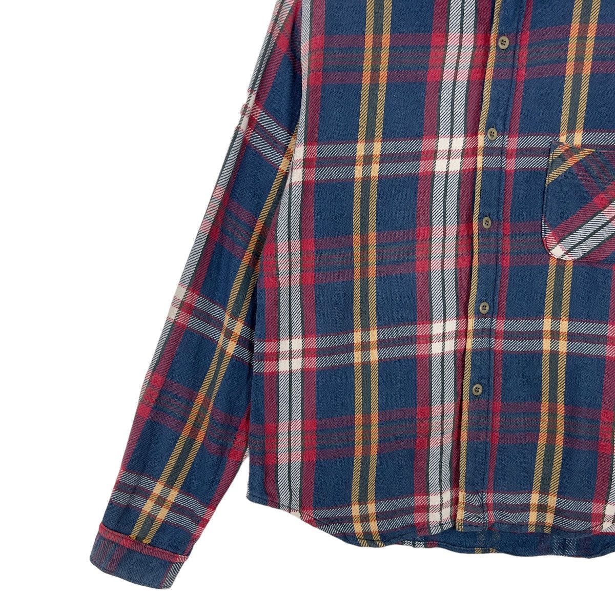 Japanese Brand × Sugar Cane × Toyo Enterprises 🔥 NORTH MARINE INDIGO COTTON FLANNEL SHIRT Size US M / EU 48-50 / 2 - 2 Thumbnail