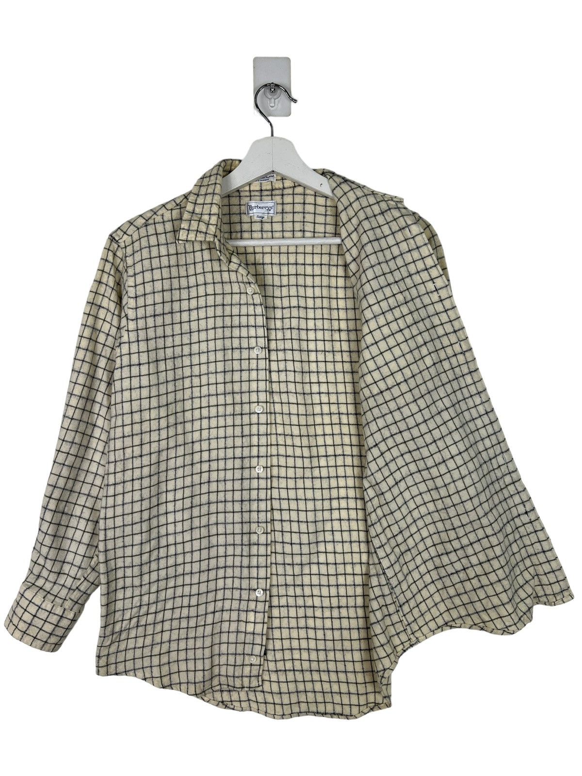 Burberry 🔥 VINTAGE BURBERRYS WOOL CASHMERE SHIRT Size L / US 10 / IT 46 - 6 Thumbnail