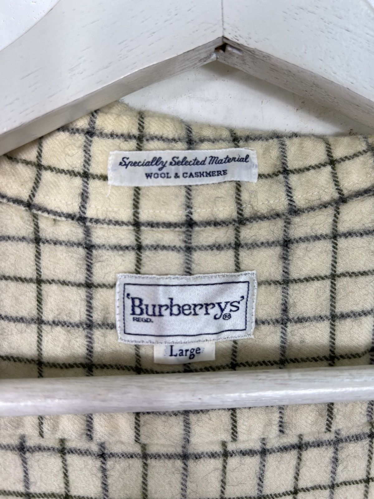Burberry 🔥 VINTAGE BURBERRYS WOOL CASHMERE SHIRT Size L / US 10 / IT 46 - 10 Thumbnail