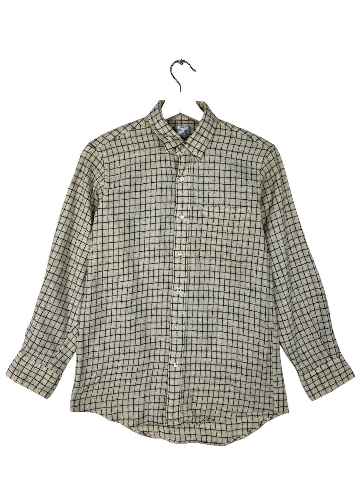 Burberry 🔥 VINTAGE BURBERRYS WOOL CASHMERE SHIRT Size L / US 10 / IT 46 - 5 Thumbnail