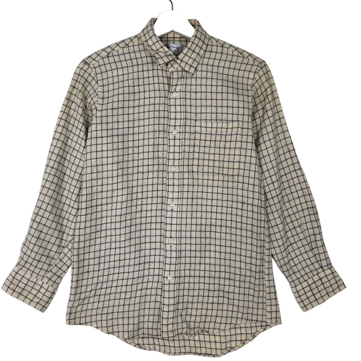 Burberry 🔥 VINTAGE BURBERRYS WOOL CASHMERE SHIRT Size L / US 10 / IT 46 - 1 Thumbnail