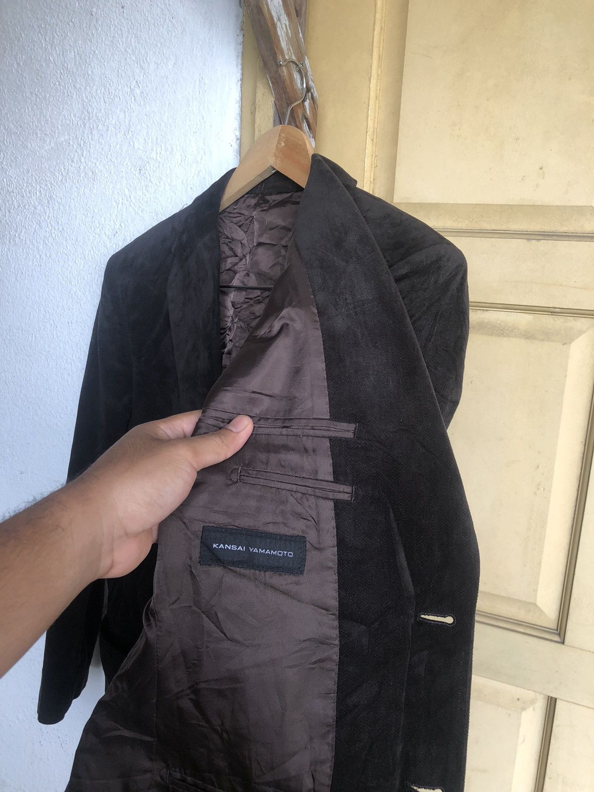 Kansai Yamamoto Vintage Kansai Yamamoto Velvet Single Breasted Blazer Jacket Size US M / EU 48-50 / 2 - 6 Thumbnail