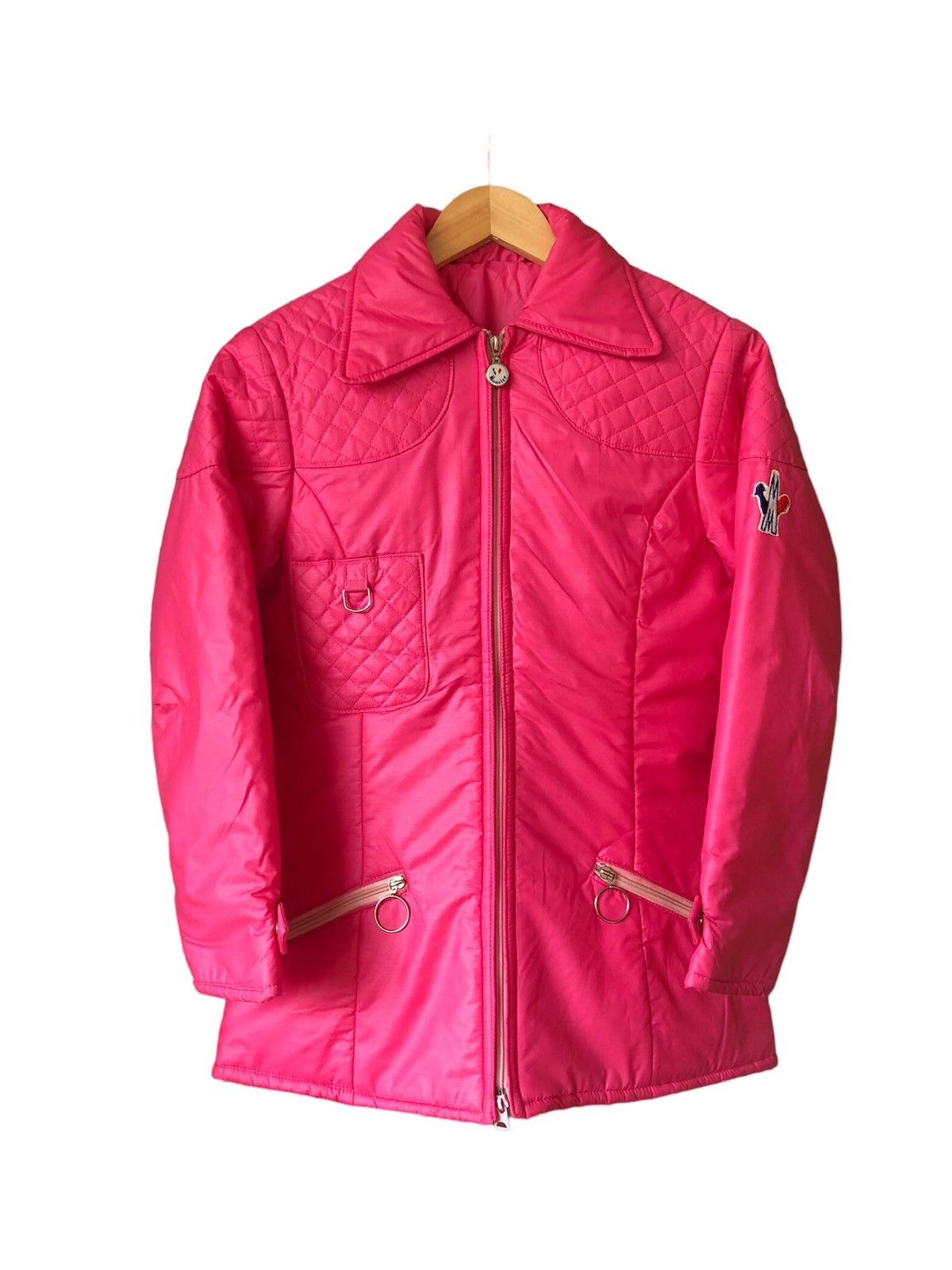 image of Vintage 90's Moncler Gto Ski Wear Jackets With Hoodie Womens in Pinks (Size Medium)
