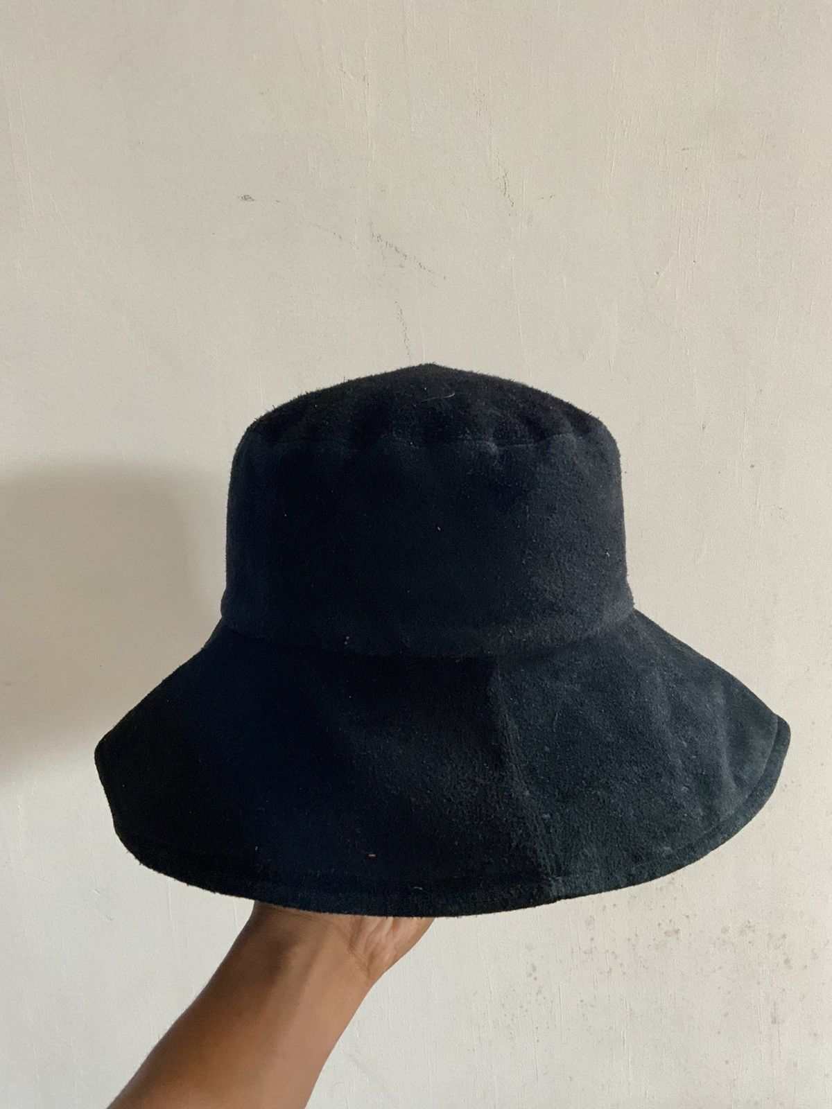 Leather Reversible patchwork Suede Bucket Hat Size ONE SIZE - 2 Thumbnail