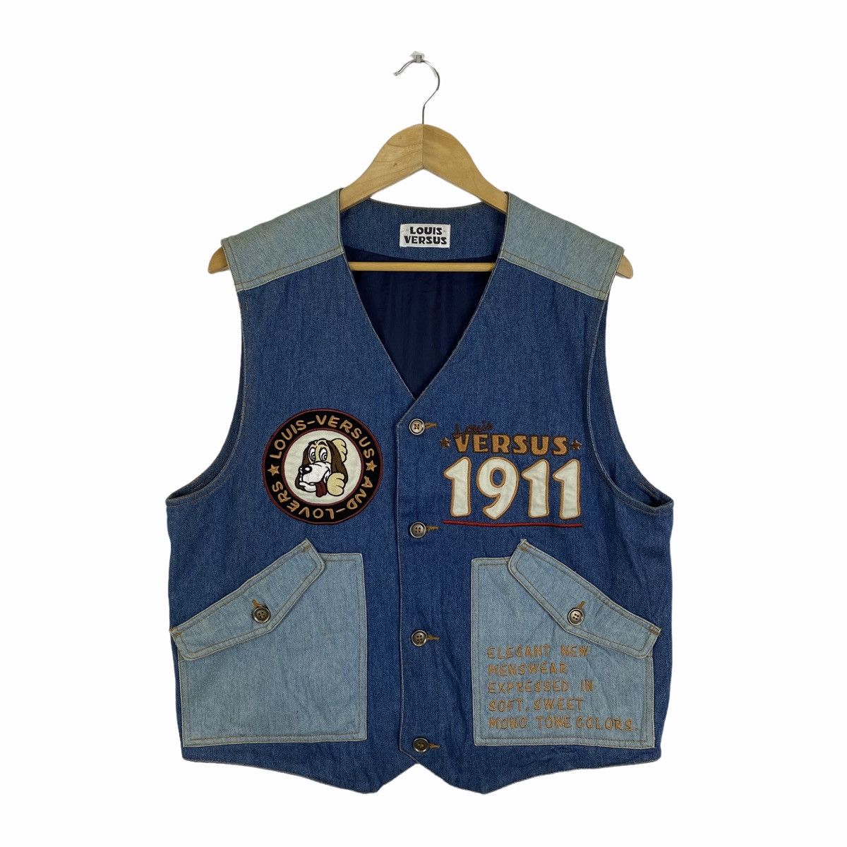 Vintage Vintage LOUIS VERSUS Big Logo Vests Jacket Sleeveless Size US M / EU 48-50 / 2 - 1 Thumbnail