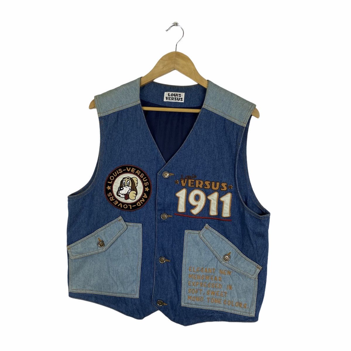 Vintage Vintage LOUIS VERSUS Big Logo Vests Jacket Sleeveless Size US M / EU 48-50 / 2 - 4 Thumbnail