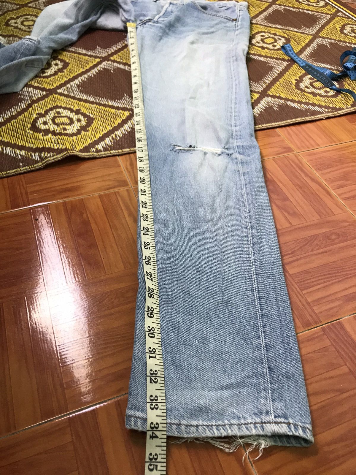 Levi's × Vintage Distressed levis 501 70s bottom black Size US 30 / EU 46 - 10 Thumbnail