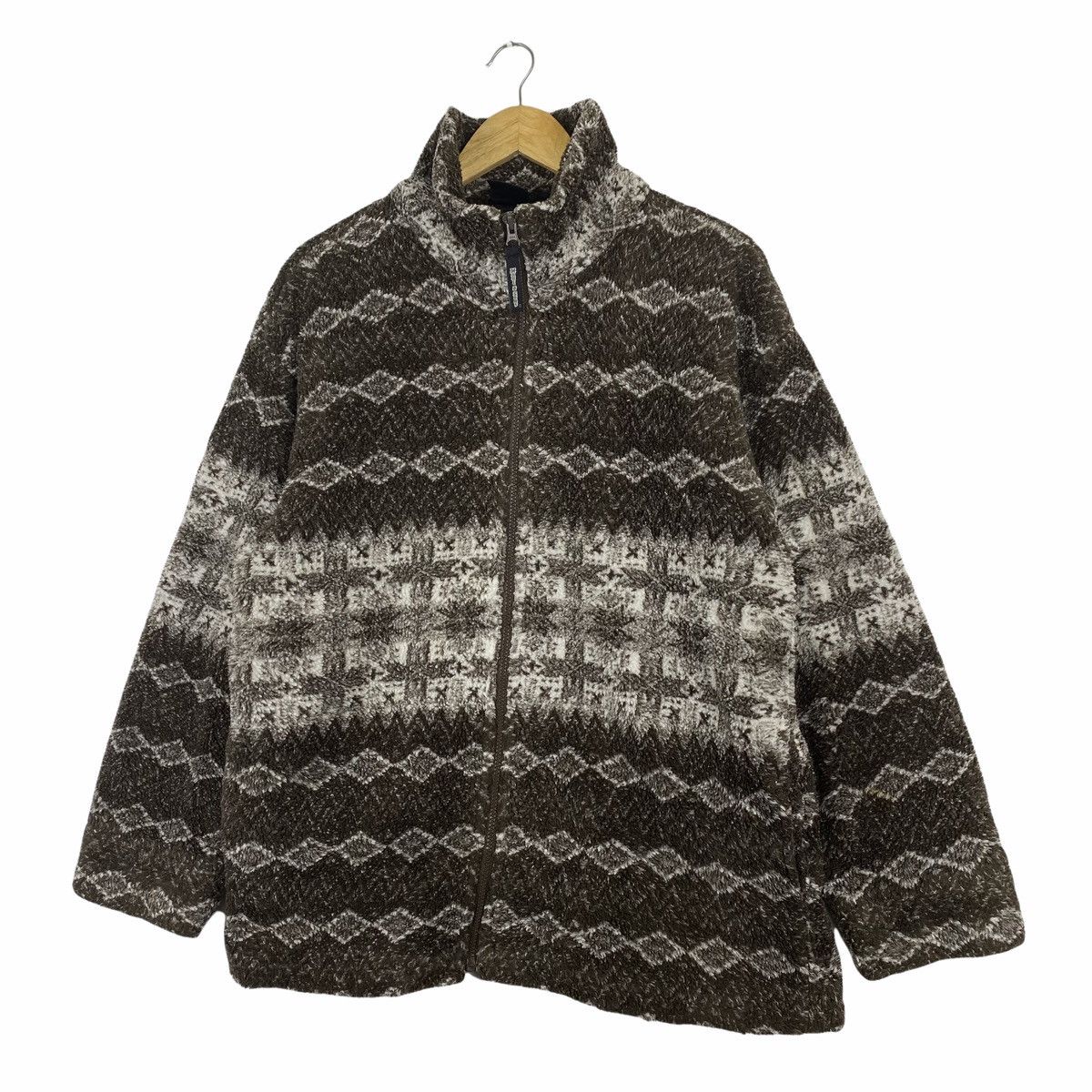 Maui and Sons × Vintage Vintage MAUI AND SONS Abstract Design Fleece Sweater Jacket Size US L / EU 52-54 / 3 - 4 Thumbnail