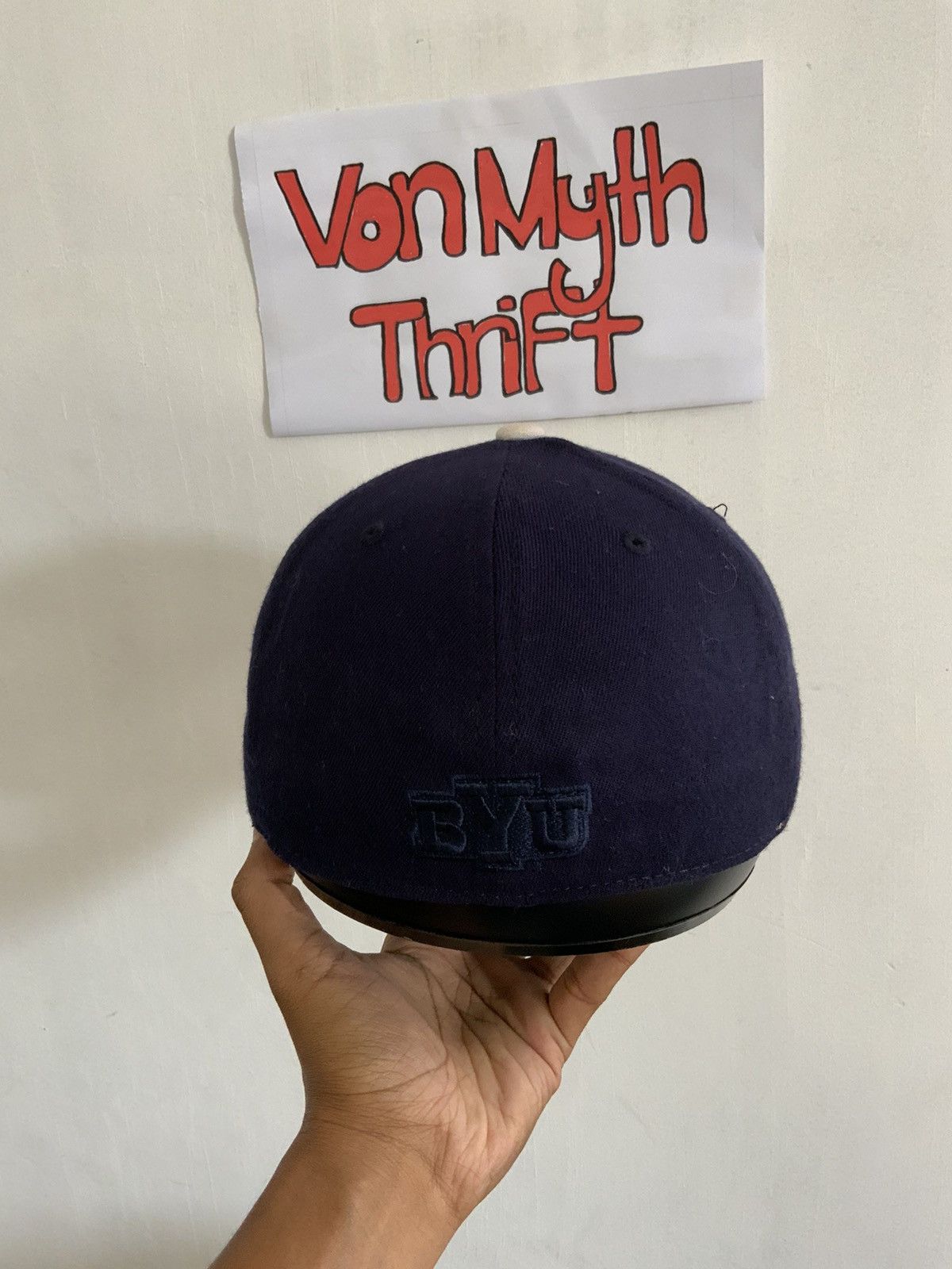 Hat Club BYU Spellout Woll Blue Fitted Hat Size ONE SIZE - 3 Thumbnail