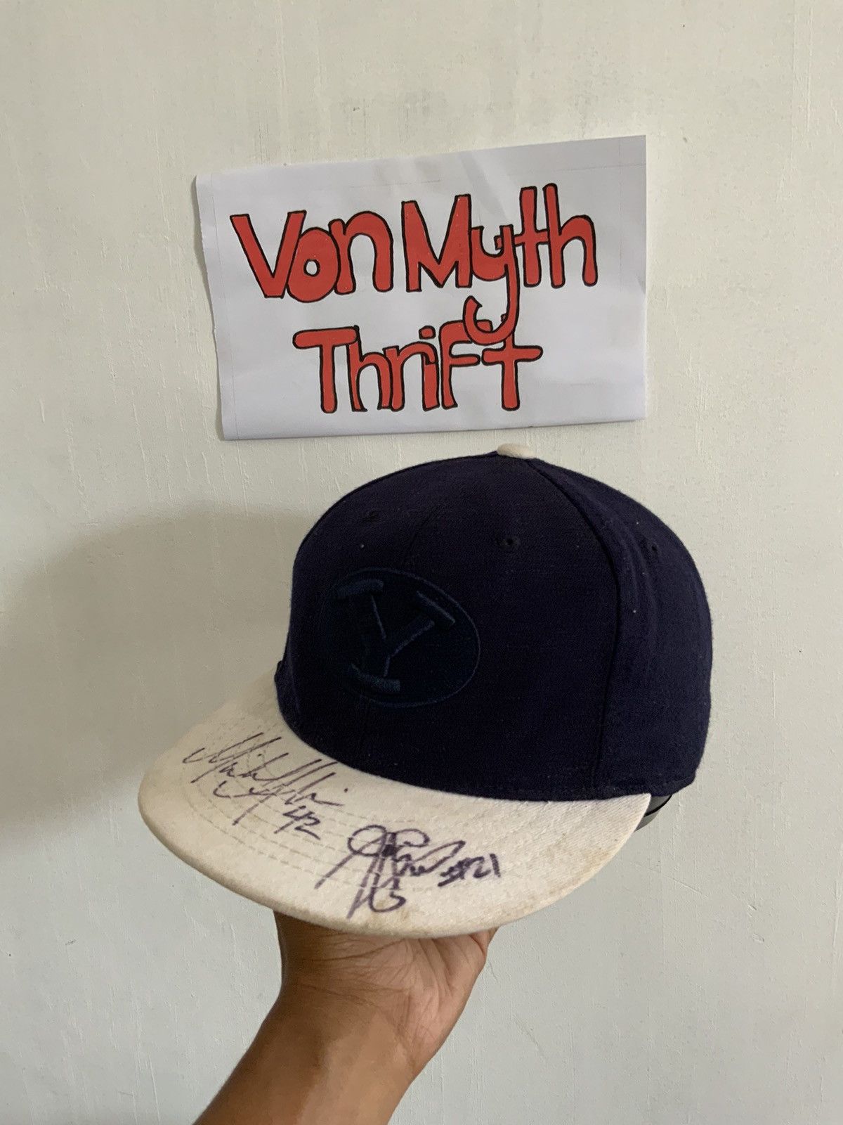 Hat Club BYU Spellout Woll Blue Fitted Hat Size ONE SIZE - 1 Thumbnail