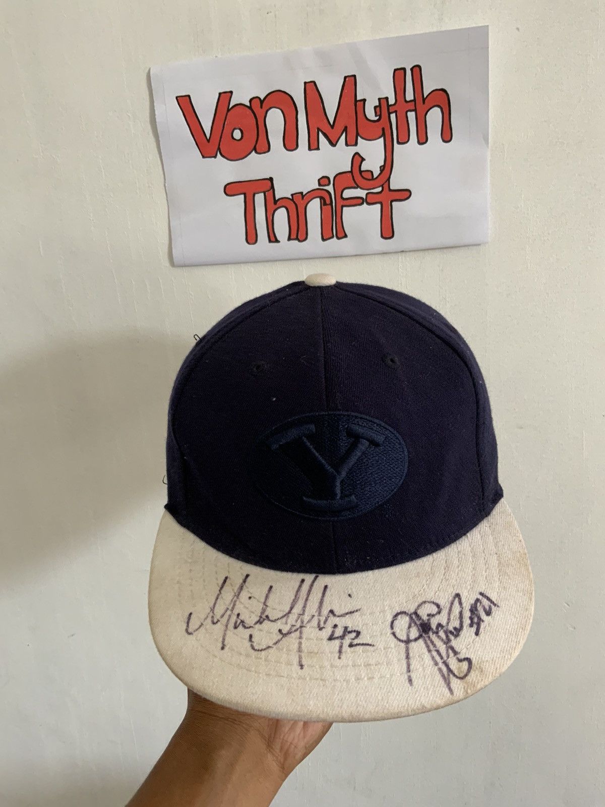 Hat Club BYU Spellout Woll Blue Fitted Hat Size ONE SIZE - 5 Thumbnail