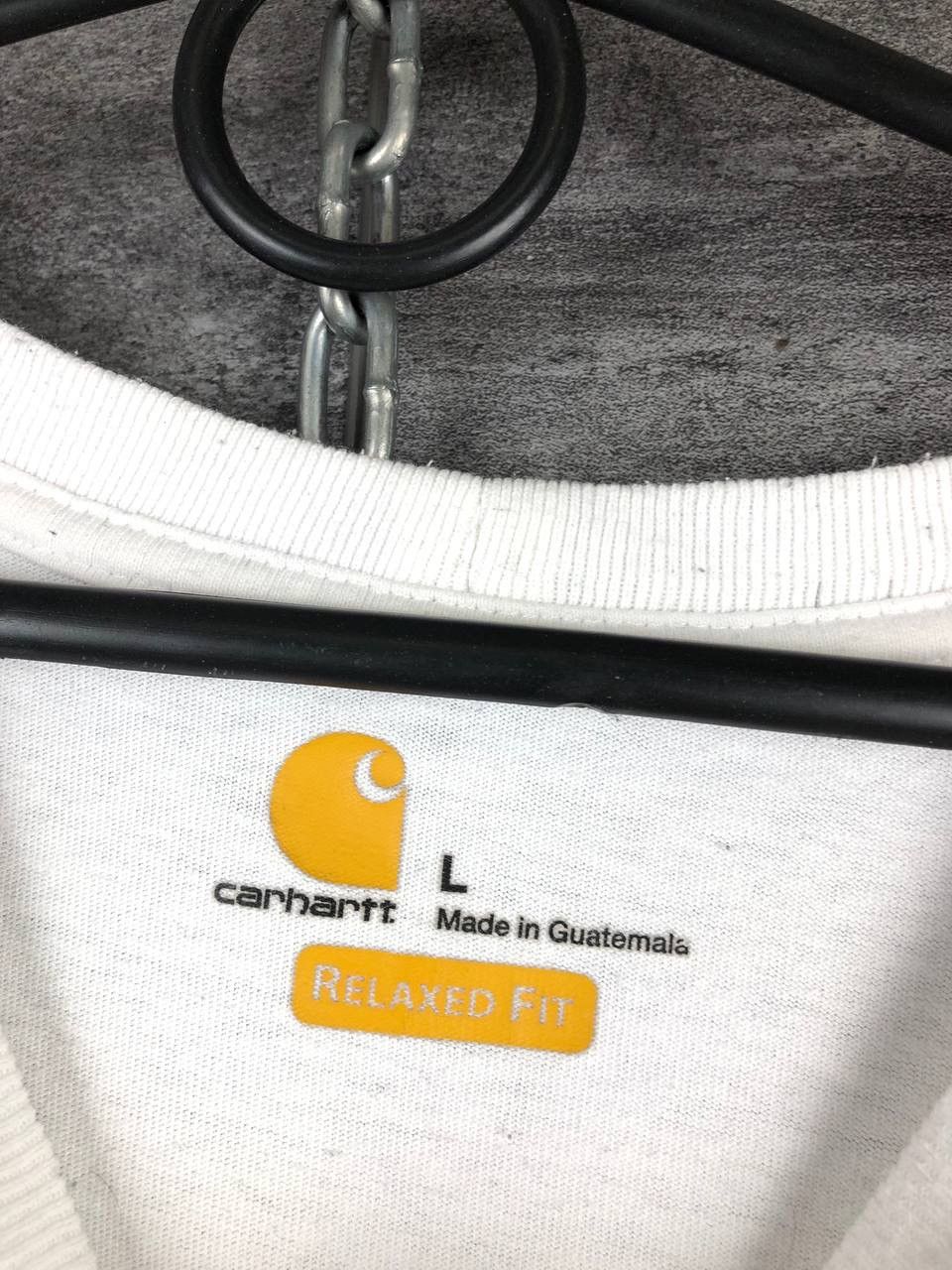 Carhartt × Vintage Vintage Mens Carhartt Out Box White Logo Pocket T -Shirt Size US L / EU 52-54 / 3 - 3 Thumbnail
