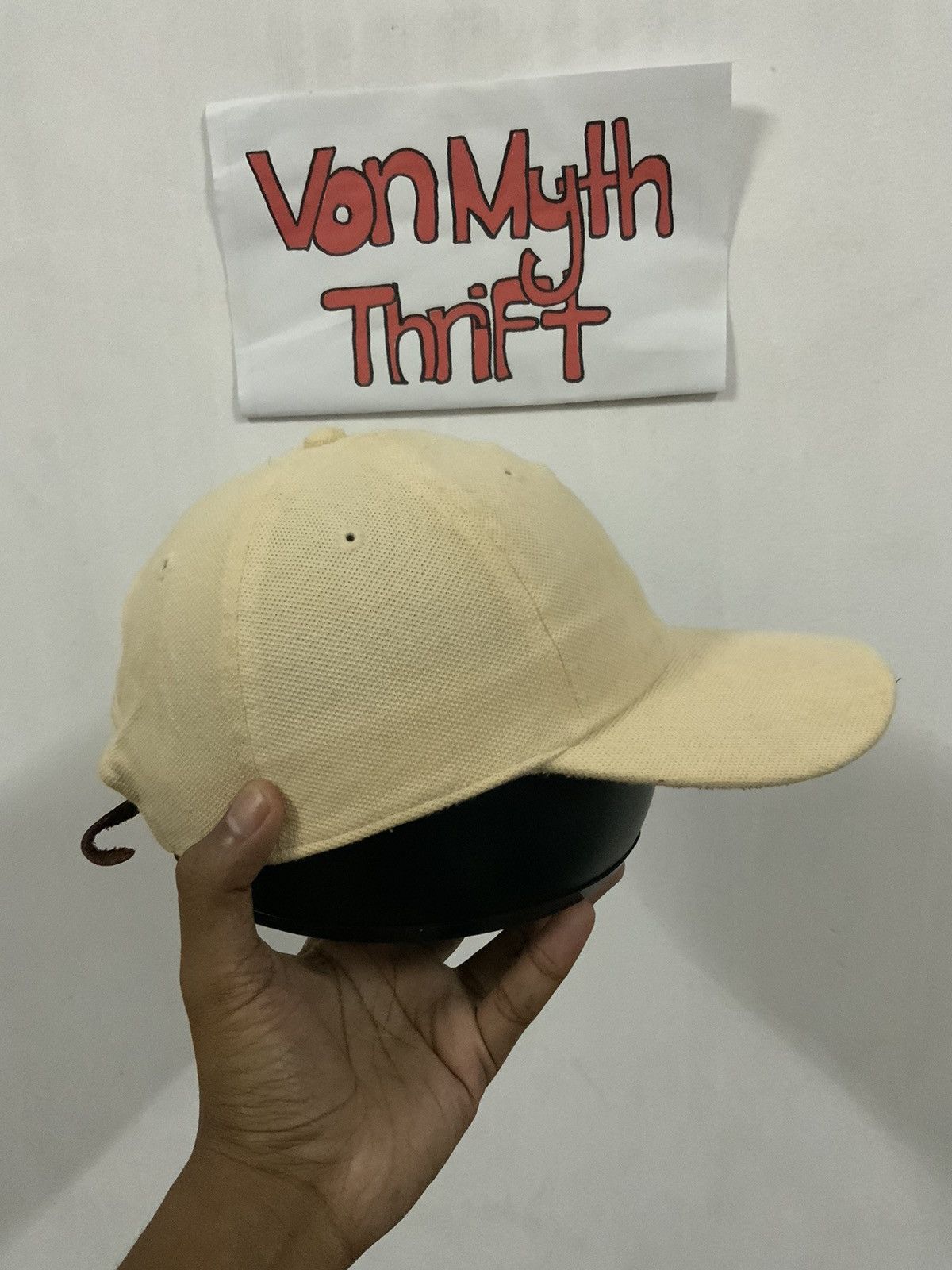 Japanese Brand IY Basics Japan Leather Adjustable Hat Size ONE SIZE - 4 Thumbnail