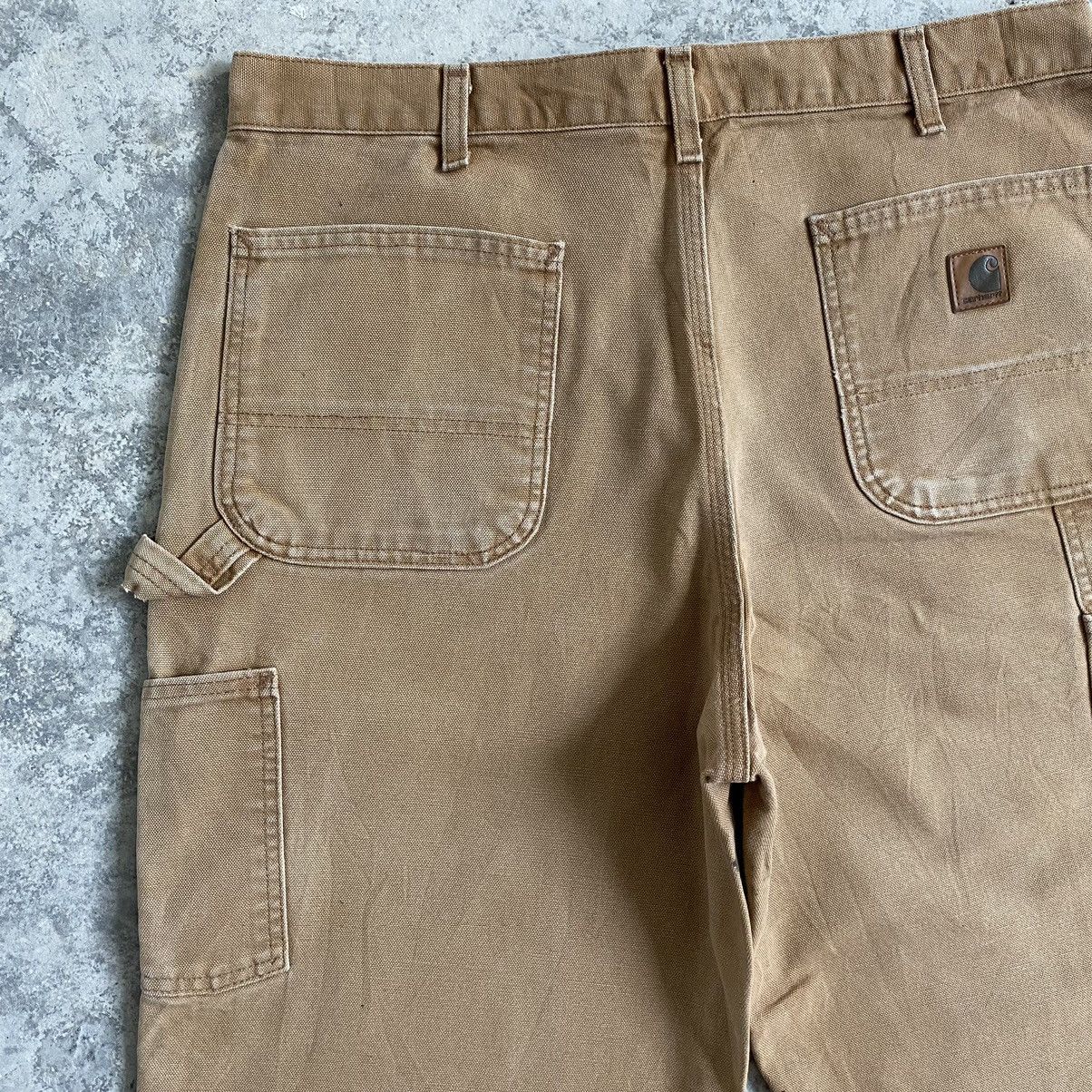 Carhartt Vintage Carhartt Faded Dirty Tan Carpenter Work Pants Size US 35 - 14 Thumbnail