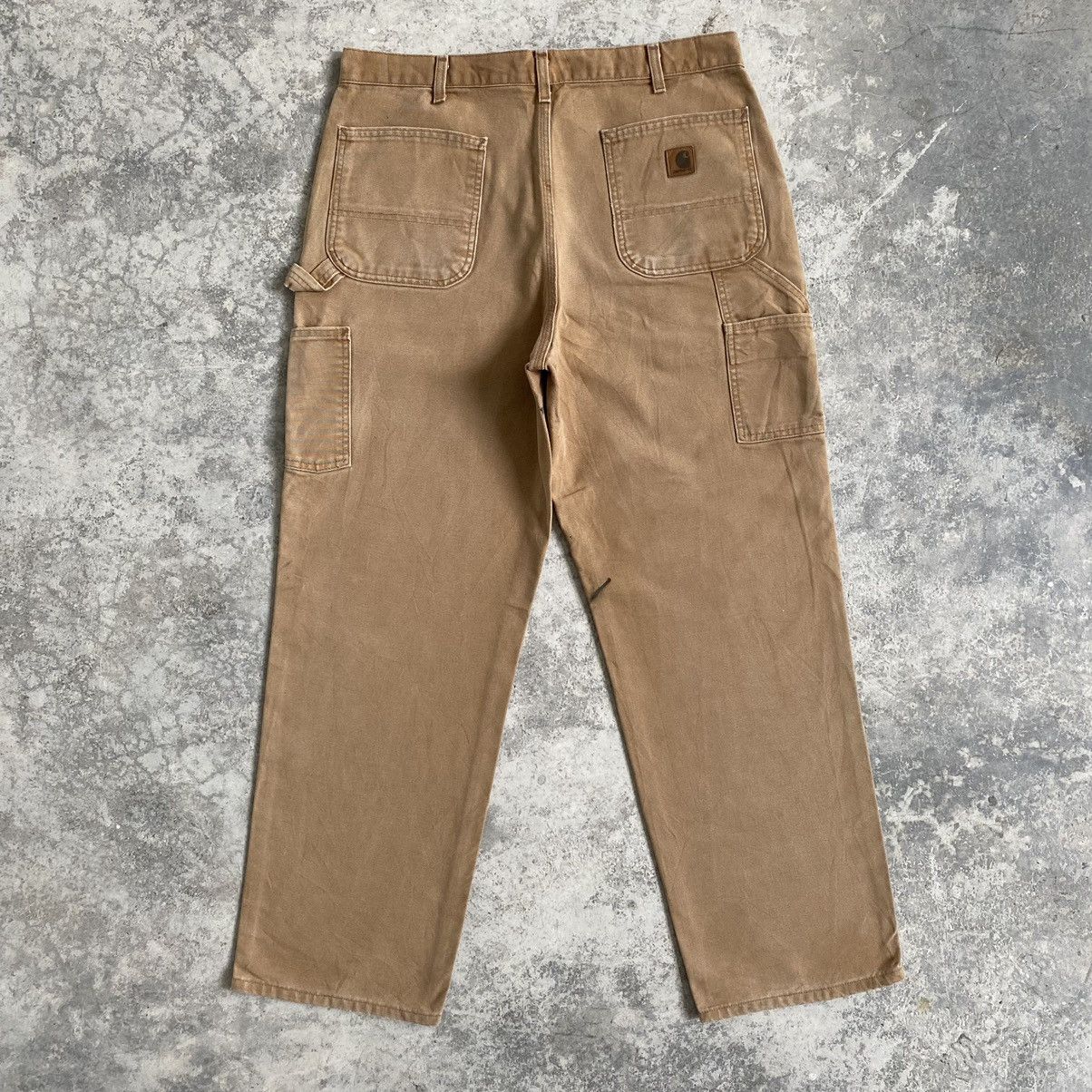 Carhartt Vintage Carhartt Faded Dirty Tan Carpenter Work Pants Size US 35 - 10 Thumbnail
