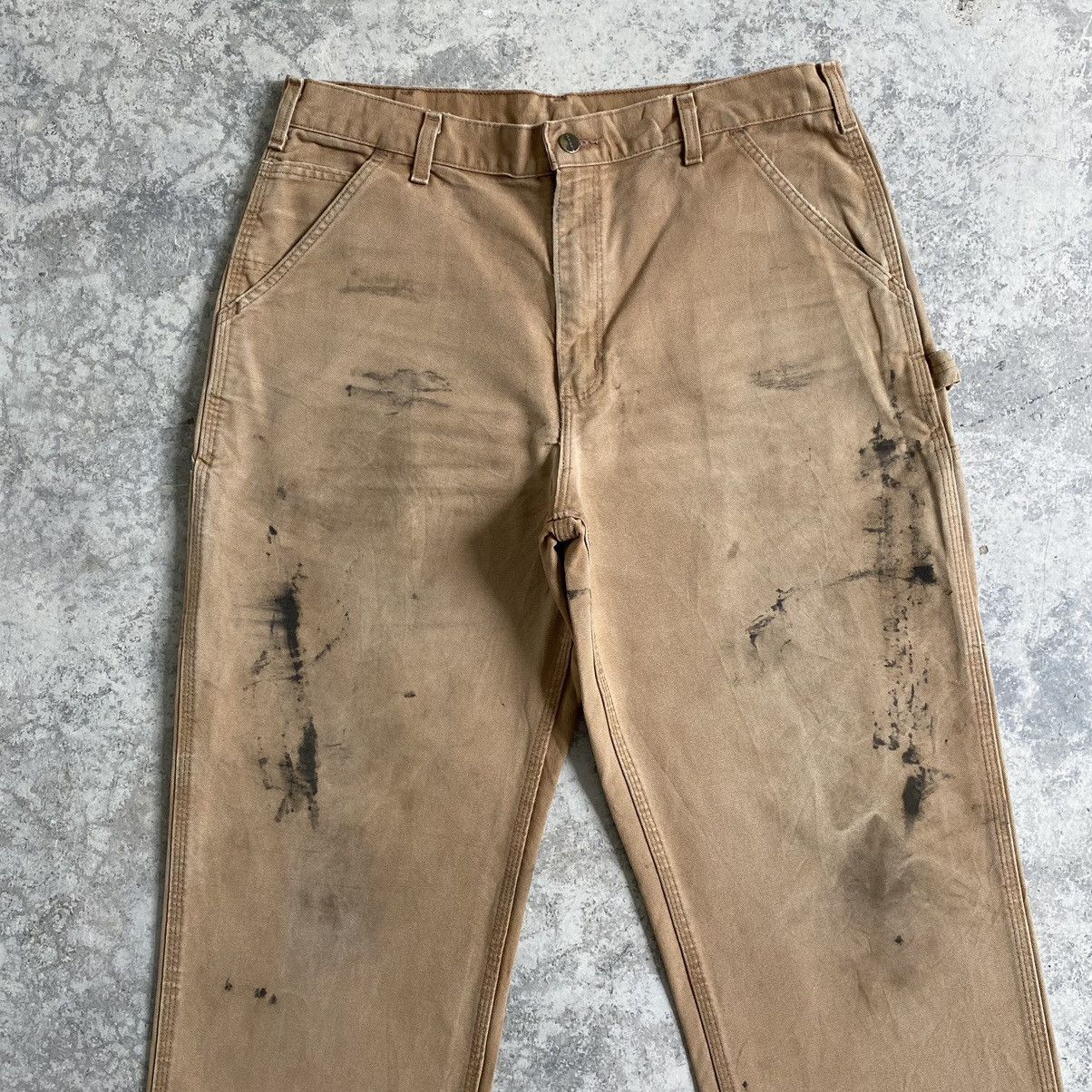 Carhartt Vintage Carhartt Faded Dirty Tan Carpenter Work Pants Size US 35 - 3 Thumbnail