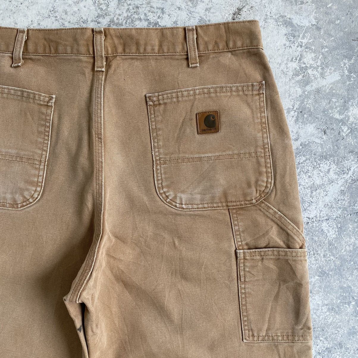 Carhartt Vintage Carhartt Faded Dirty Tan Carpenter Work Pants Size US 35 - 13 Thumbnail