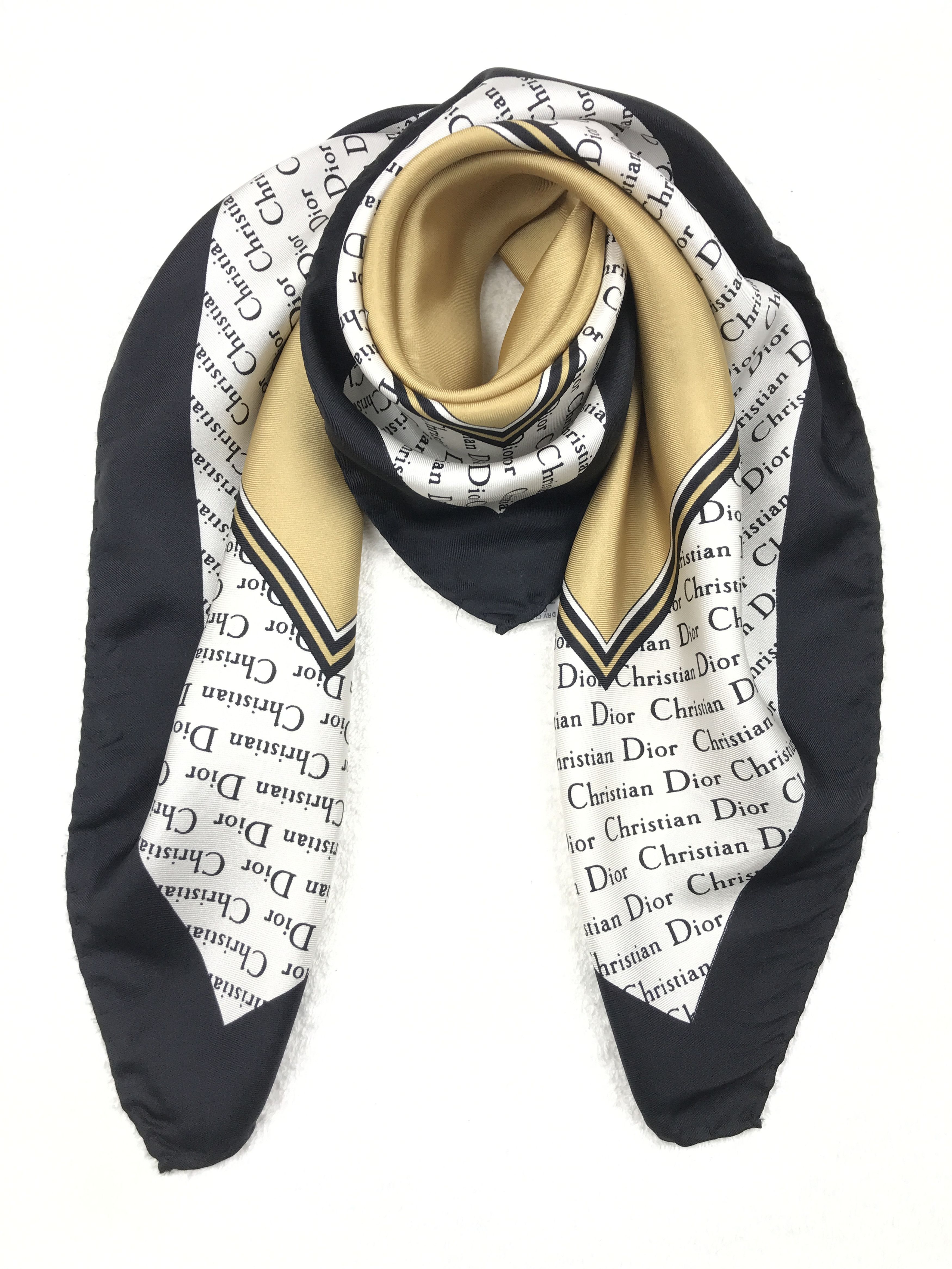 Christian Dior Monsieur × Vintage Vintage Christian Dior Silk Scarf Spell out Size ONE SIZE - 7 Thumbnail