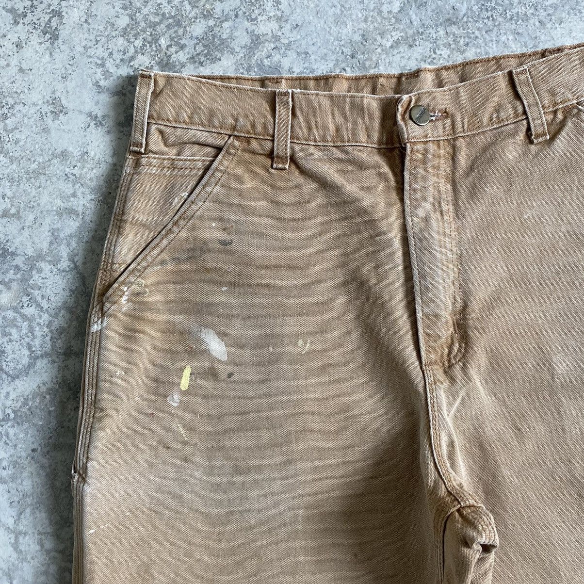 Carhartt Size 33x31 Vintage Carhartt Faded Tan Dirty Carpenter pants Size US 33 - 8 Thumbnail