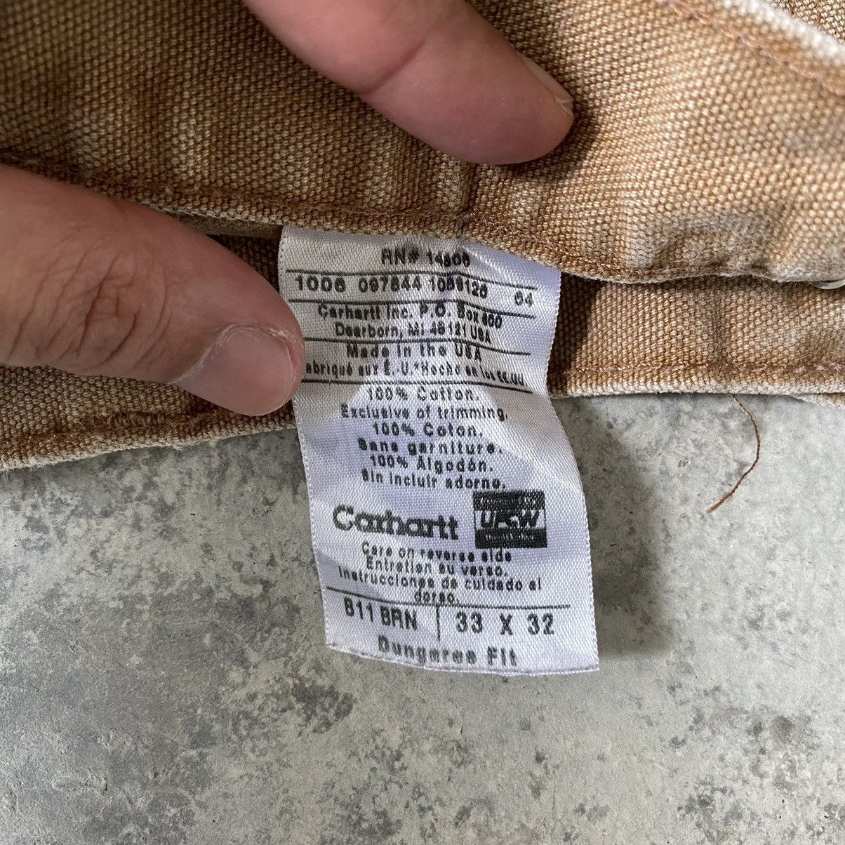 Carhartt Size 33x31 Vintage Carhartt Faded Tan Dirty Carpenter pants Size US 33 - 23 Thumbnail