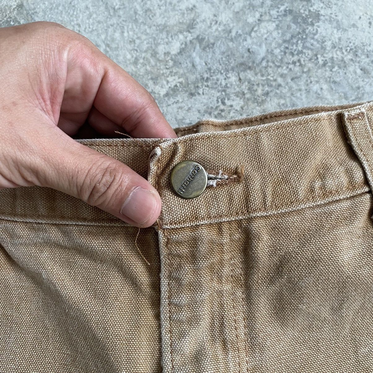 Carhartt Size 33x31 Vintage Carhartt Faded Tan Dirty Carpenter pants Size US 33 - 10 Thumbnail