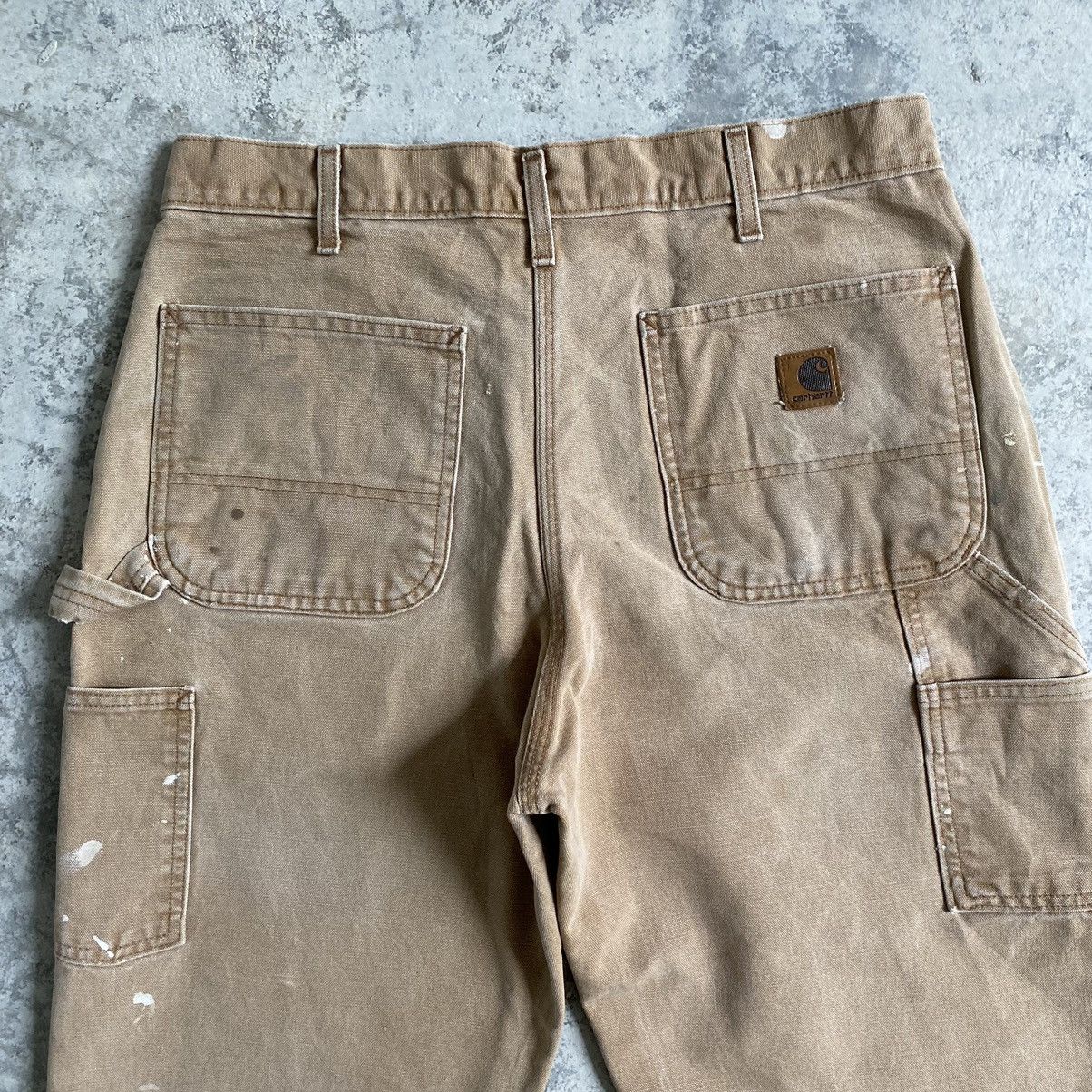 Carhartt Size 33x31 Vintage Carhartt Faded Tan Dirty Carpenter pants Size US 33 - 21 Thumbnail
