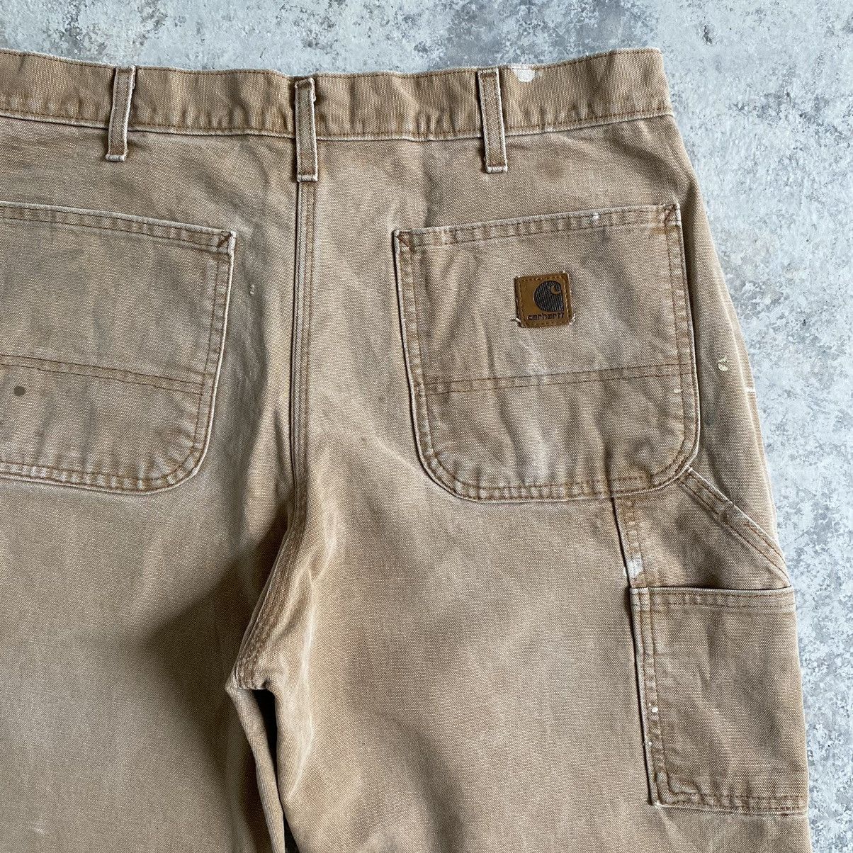 Carhartt Size 33x31 Vintage Carhartt Faded Tan Dirty Carpenter pants Size US 33 - 19 Thumbnail