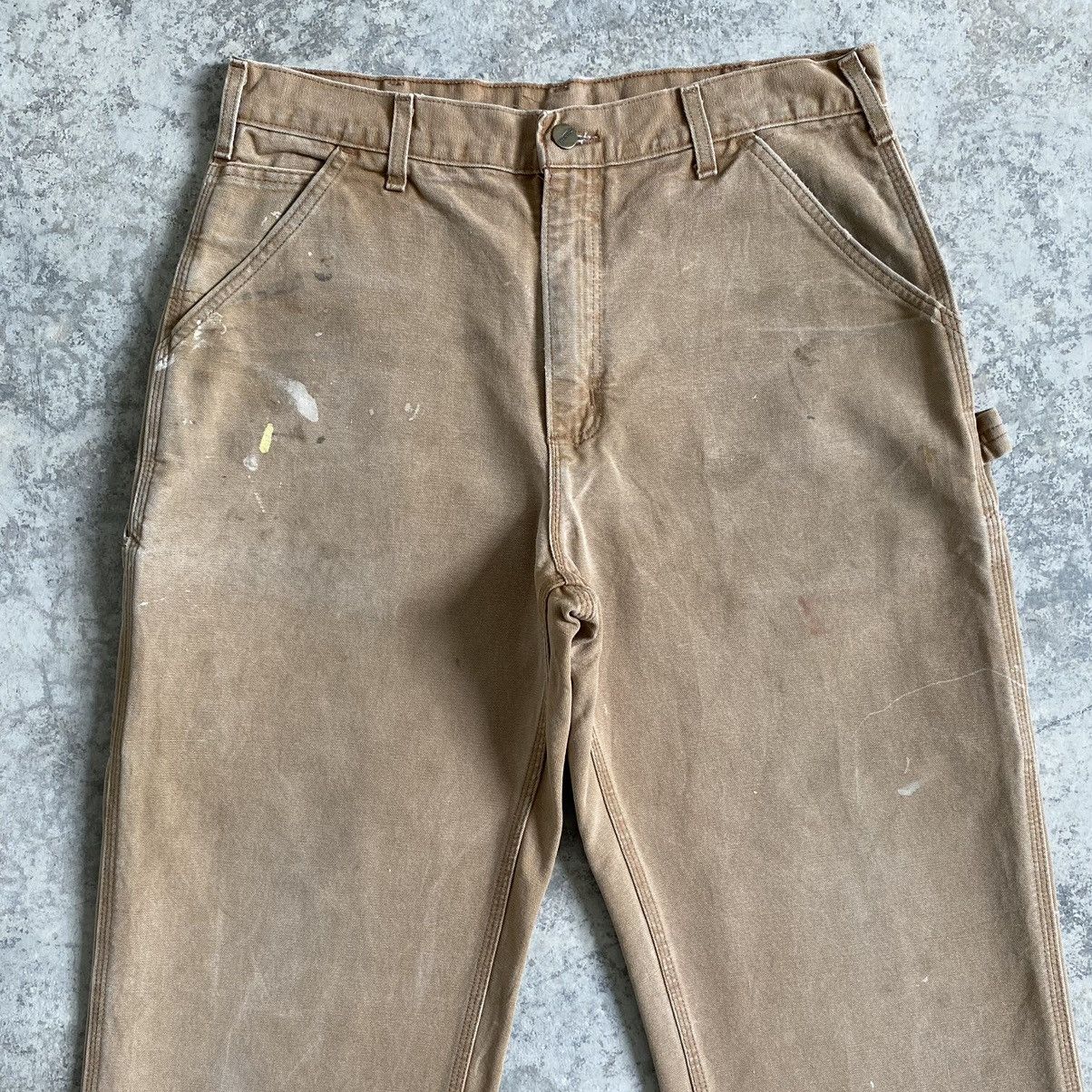 Carhartt Size 33x31 Vintage Carhartt Faded Tan Dirty Carpenter pants Size US 33 - 2 Thumbnail
