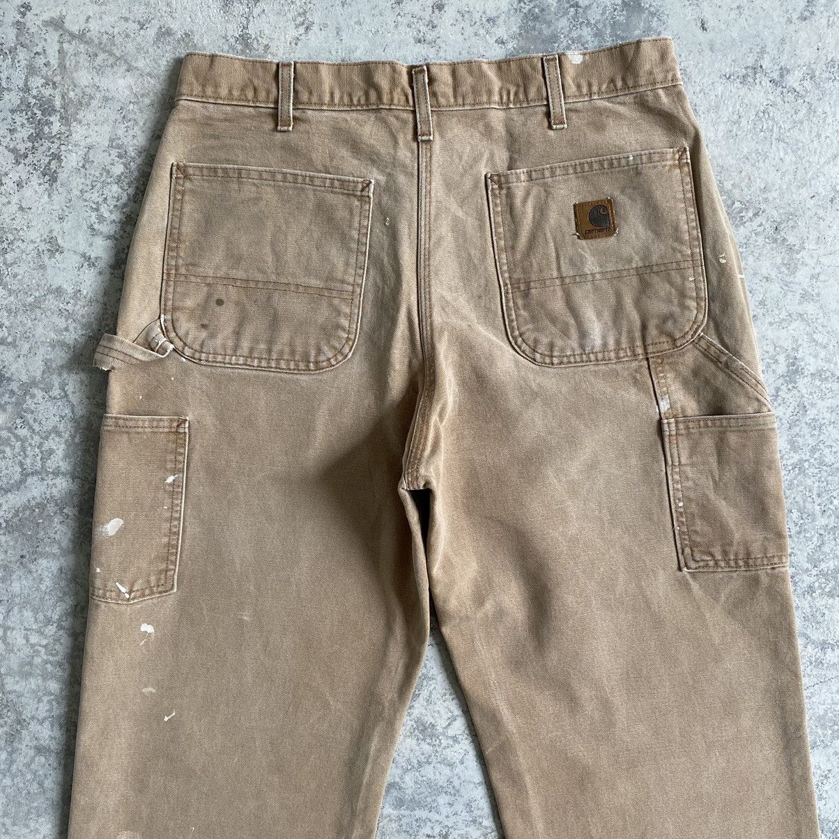 Carhartt Size 33x31 Vintage Carhartt Faded Tan Dirty Carpenter pants Size US 33 - 14 Thumbnail
