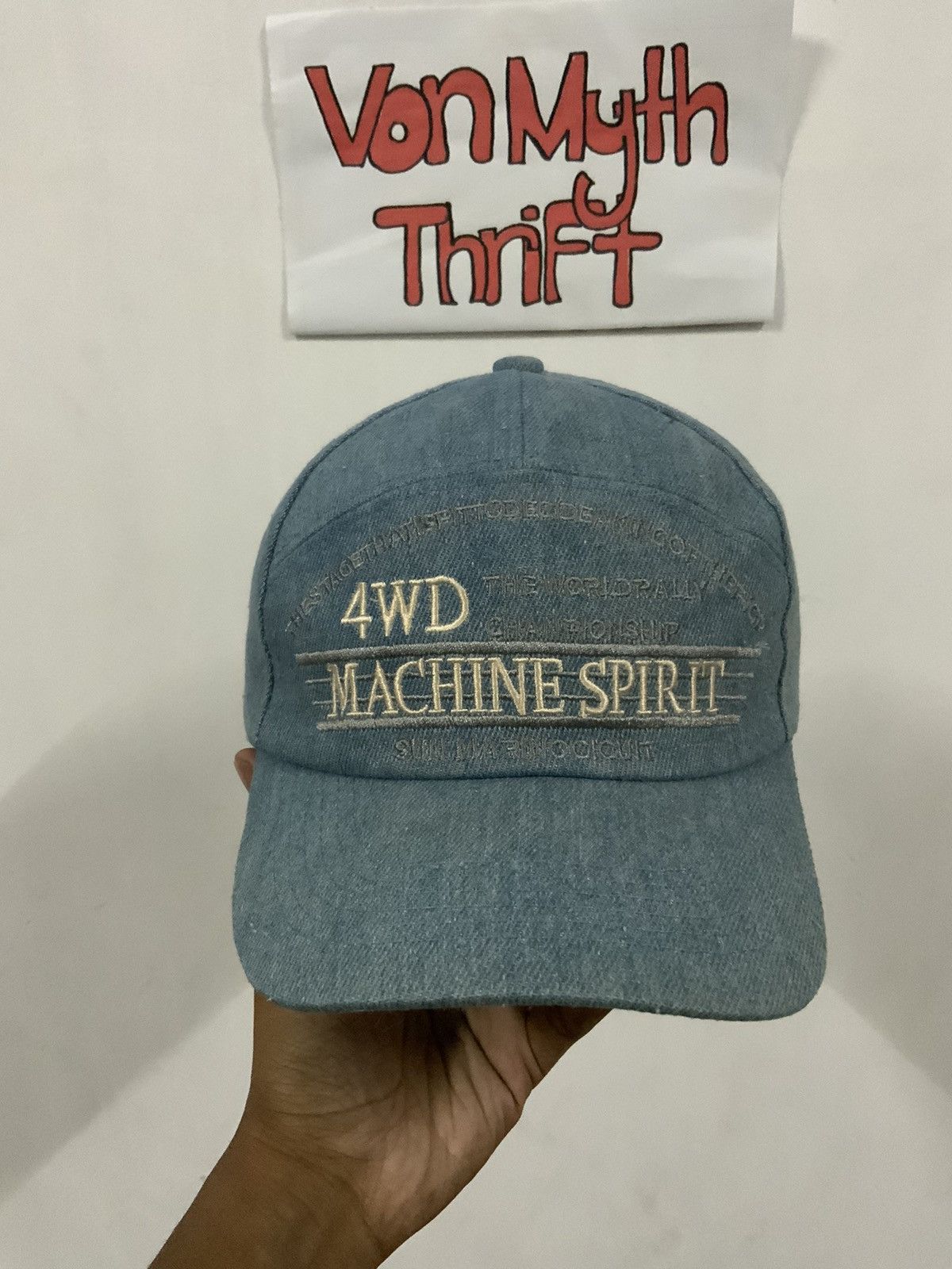 Japanese Brand Vintage 4WD Machine Spirit Denim Hat Size ONE SIZE - 1 Thumbnail