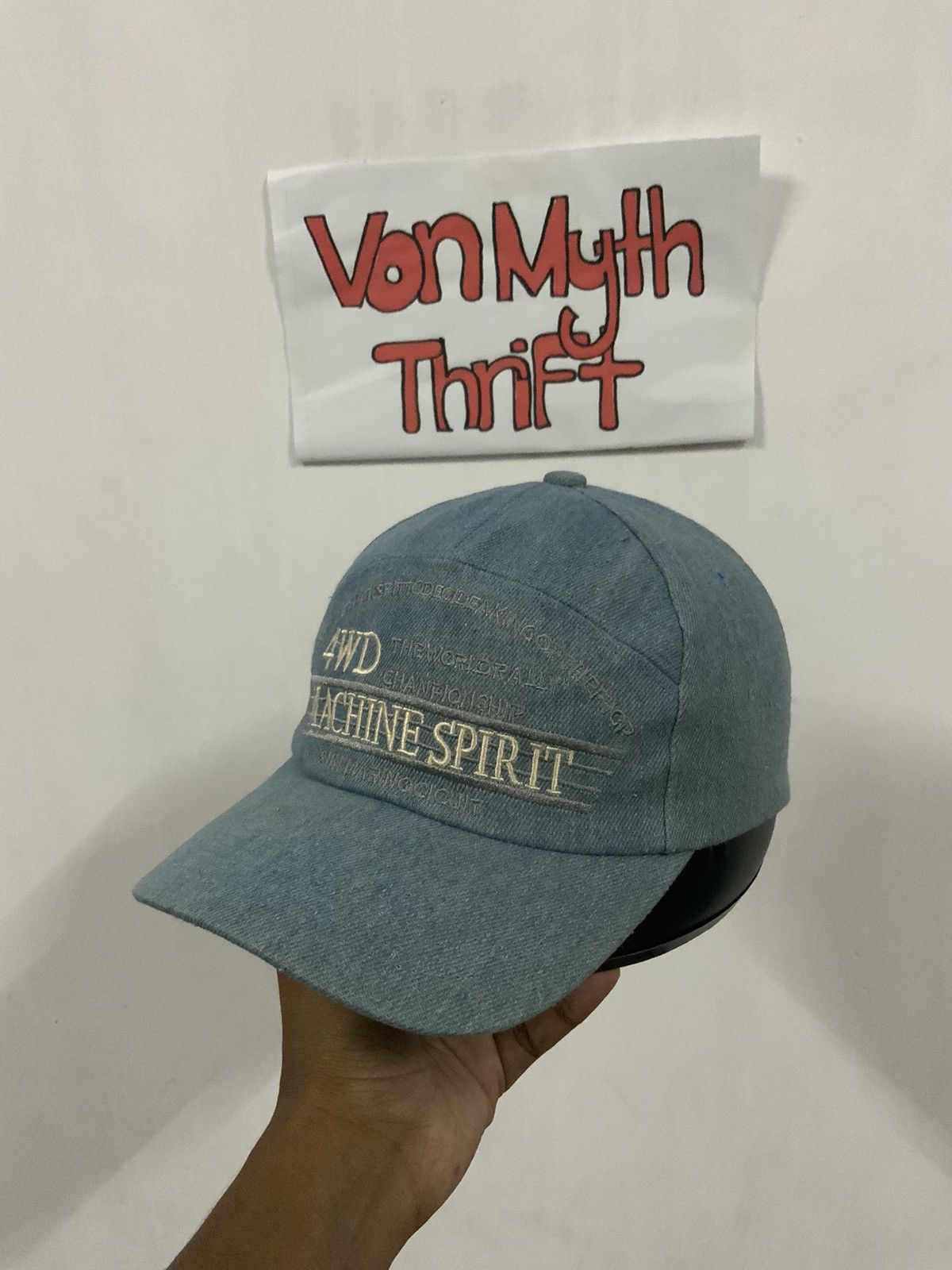 Japanese Brand Vintage 4WD Machine Spirit Denim Hat Size ONE SIZE - 2 Thumbnail