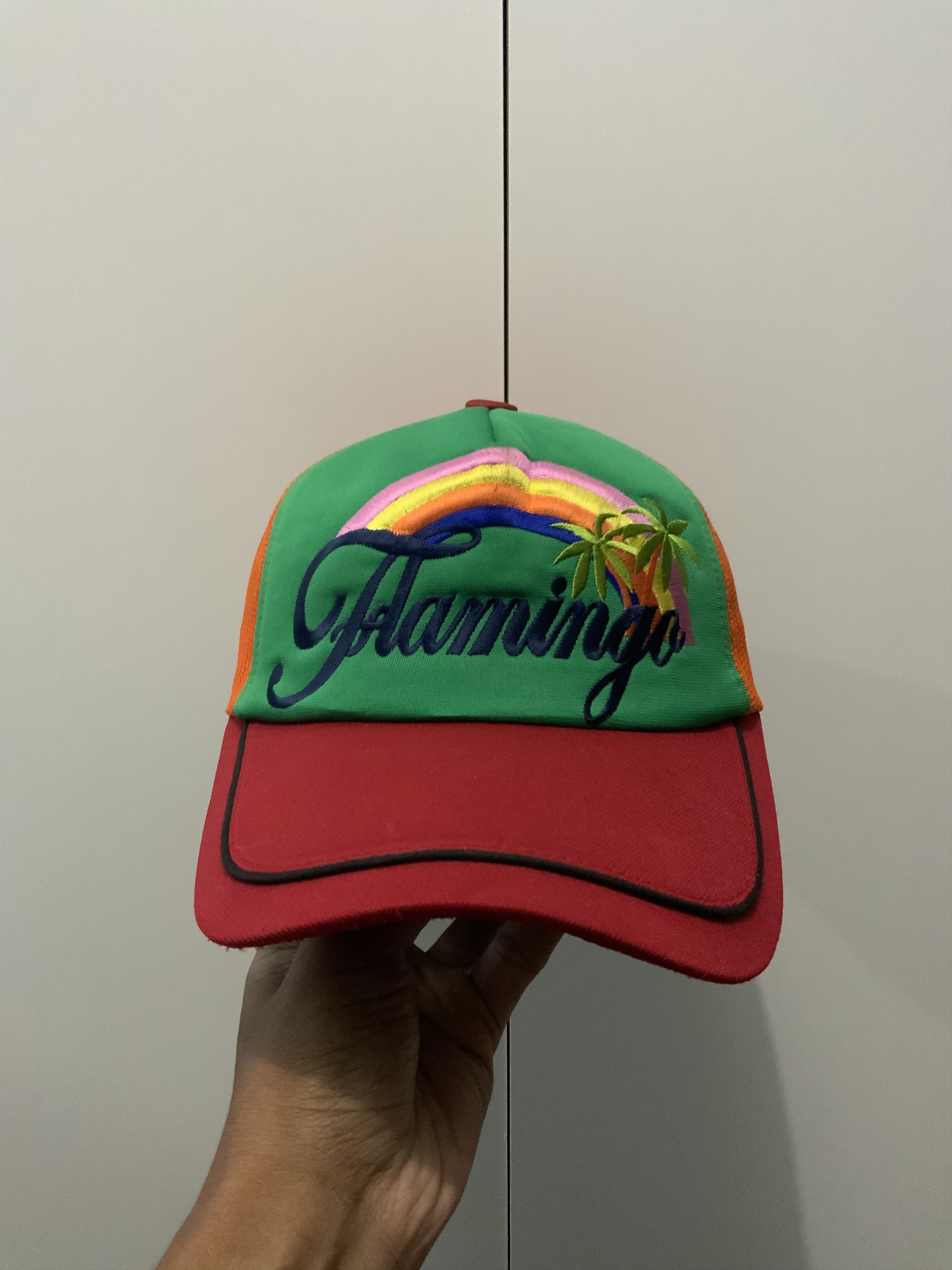 If Six Was Nine Flamingo Rainbow Multicolor Trucker Hat Size ONE SIZE - 1 Thumbnail