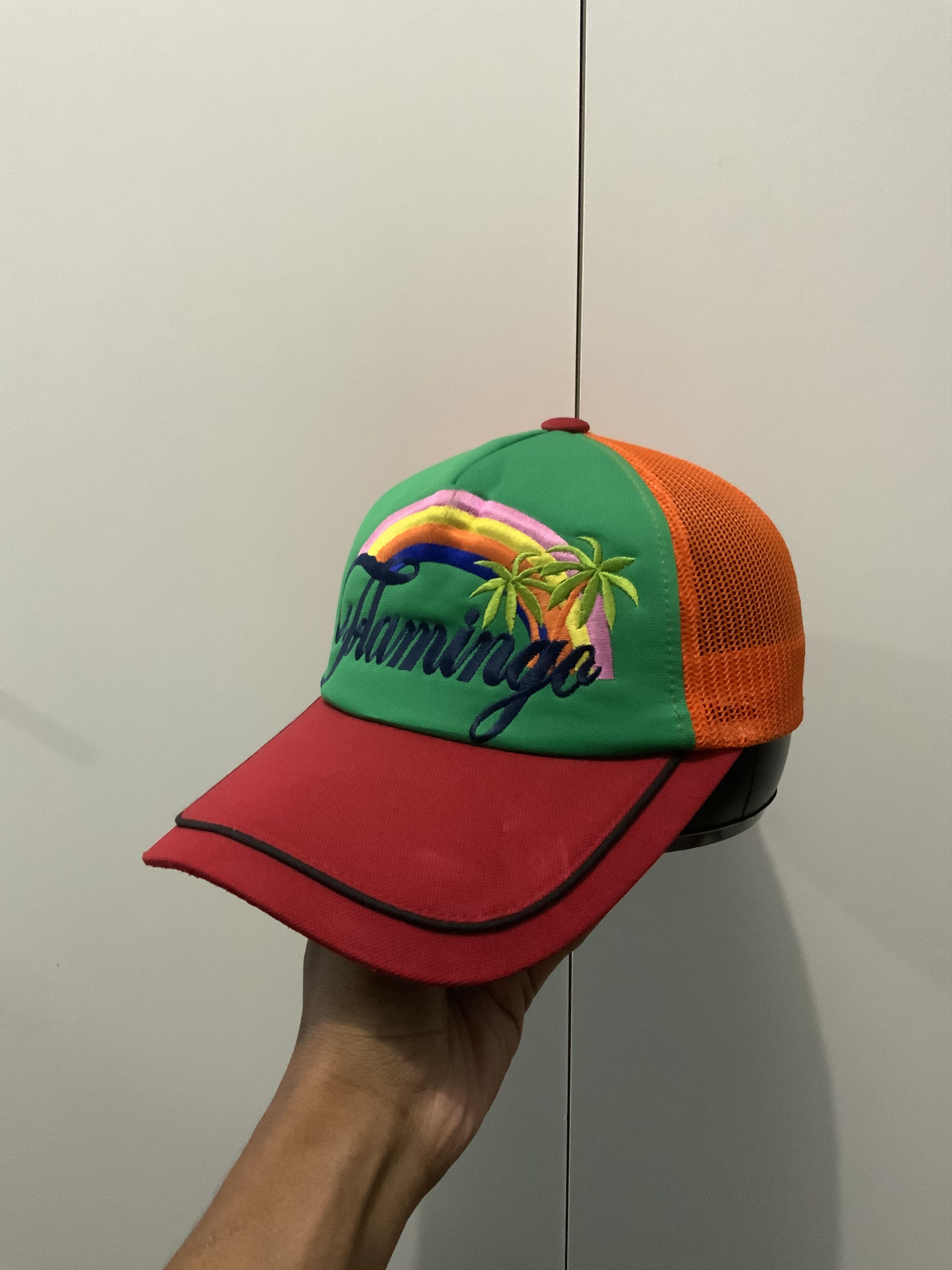 If Six Was Nine Flamingo Rainbow Multicolor Trucker Hat Size ONE SIZE - 2 Thumbnail