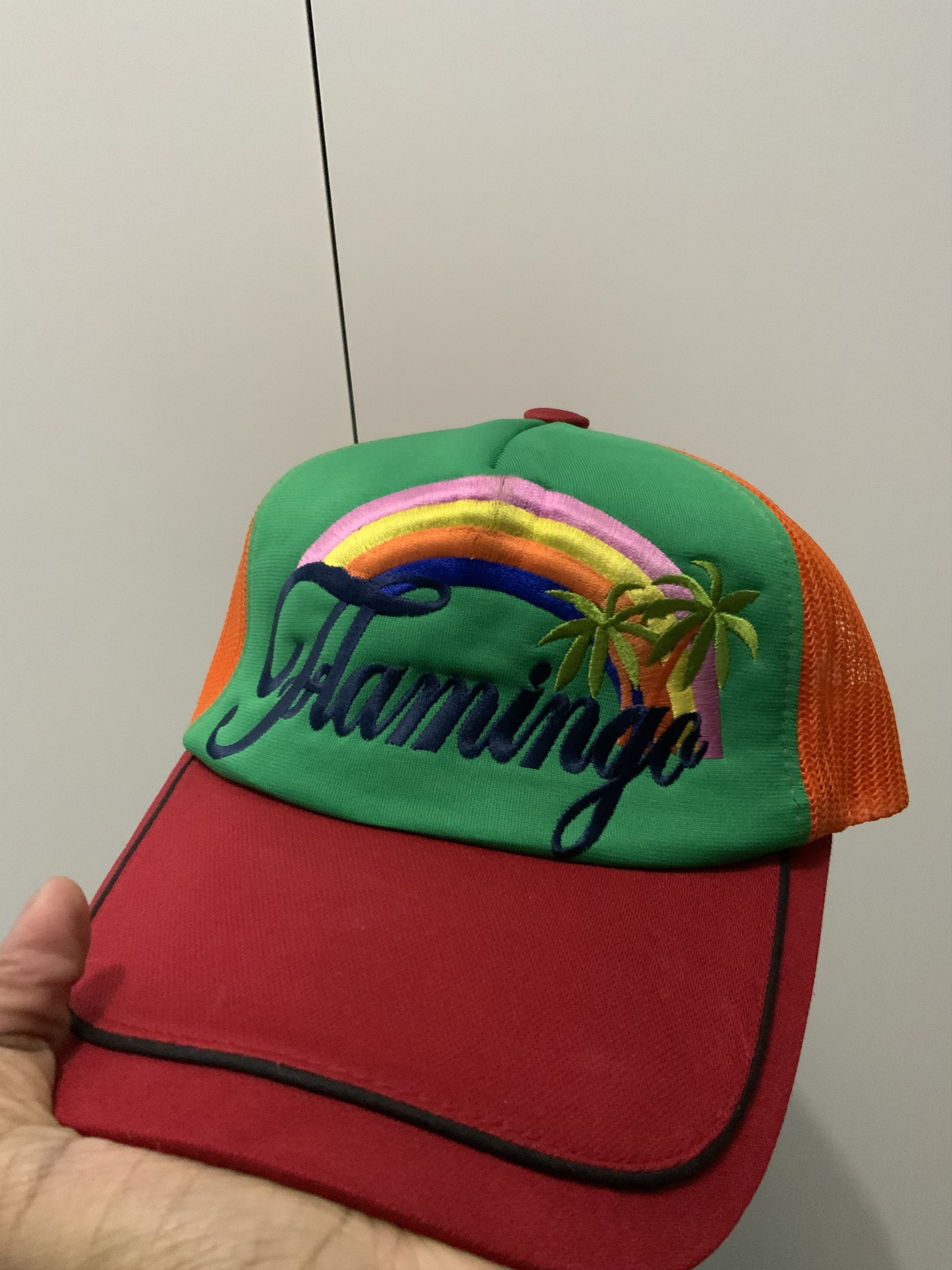 If Six Was Nine Flamingo Rainbow Multicolor Trucker Hat Size ONE SIZE - 10 Thumbnail