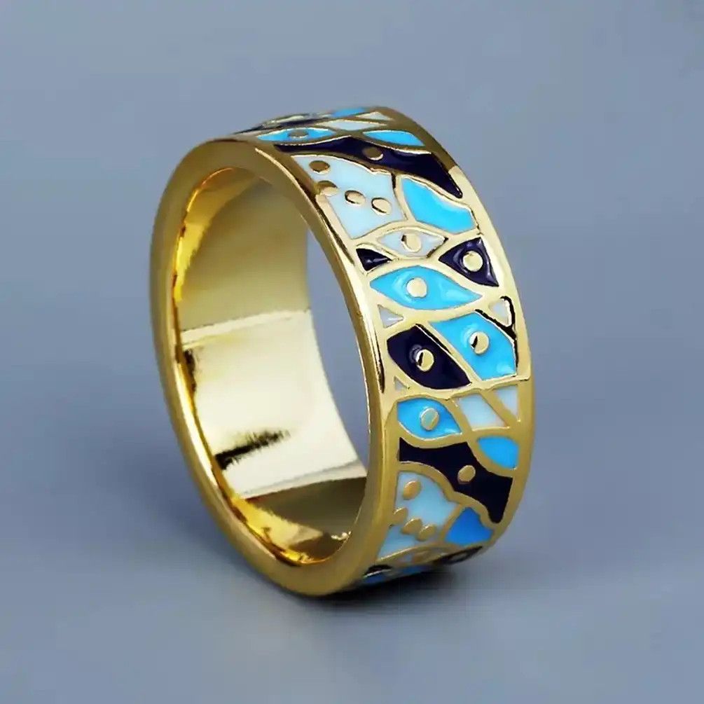 Jewelry Creative Handmade Enamel Craft Ring Size ONE SIZE - 1 Thumbnail