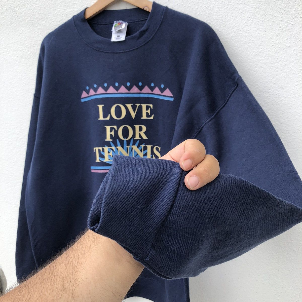 Fruit Of The Loom VINTAGE FOTL LOVEFOR TENNIS BIG LOGO SWEATSHIRT MADE IN USA Size US L / EU 52-54 / 3 - 4 Thumbnail