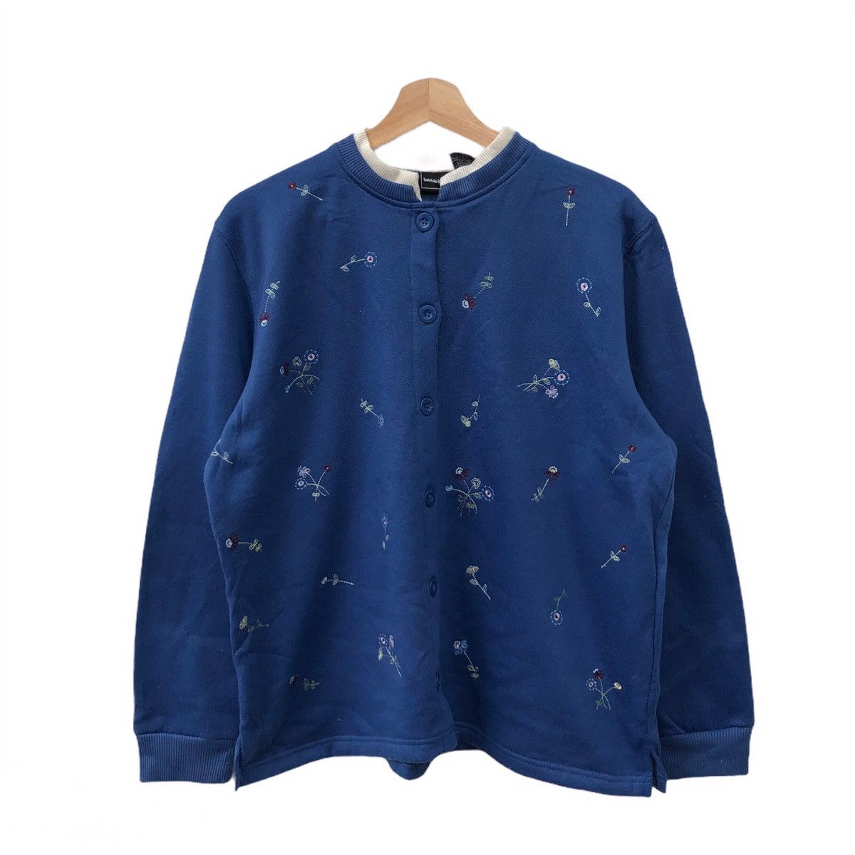 Japanese Brand BOBBIE BROOKS FULL DOT FLOWER LIGHT CARDIGAN Size US M / EU 48-50 / 2 - 1 Thumbnail