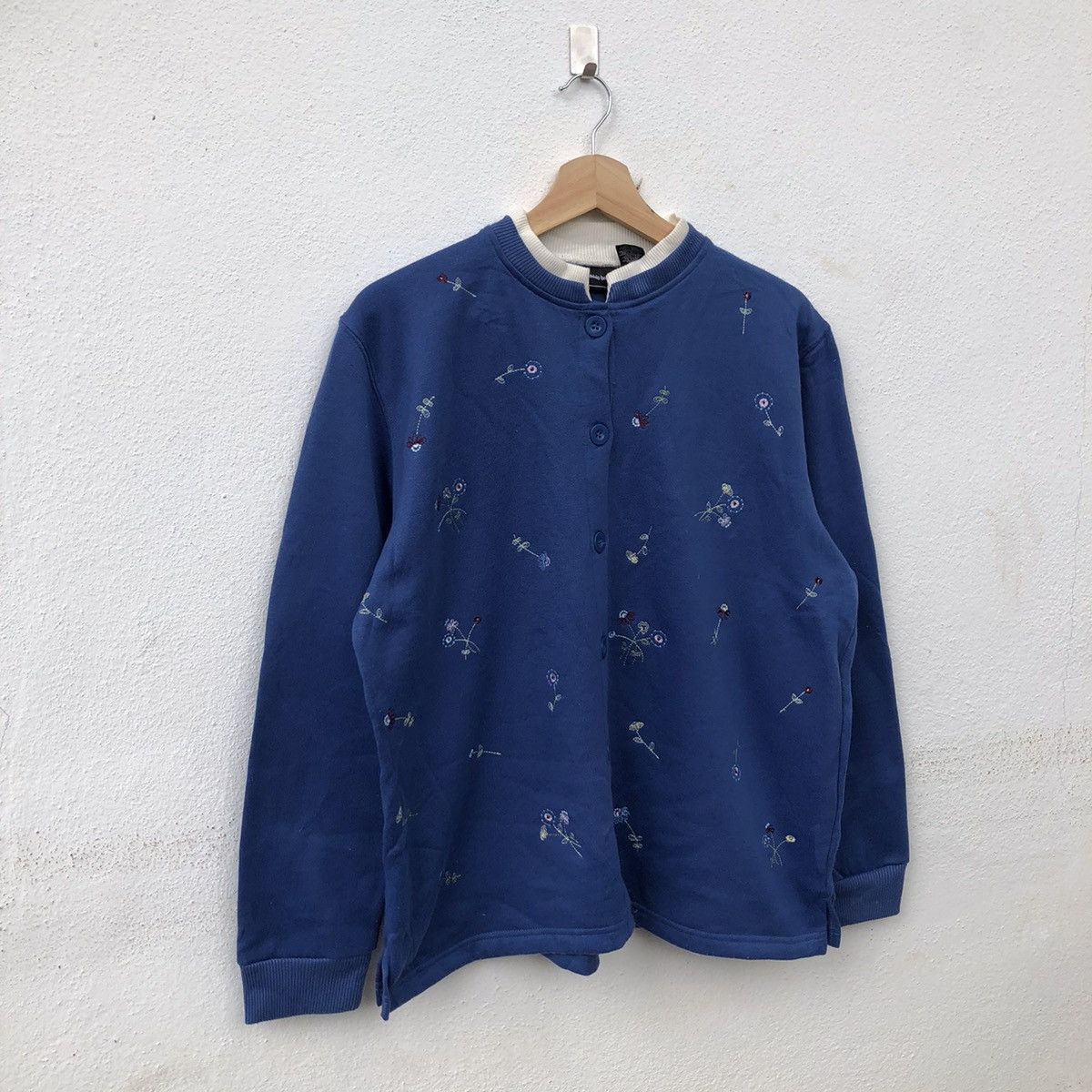 Japanese Brand BOBBIE BROOKS FULL DOT FLOWER LIGHT CARDIGAN Size US M / EU 48-50 / 2 - 2 Thumbnail