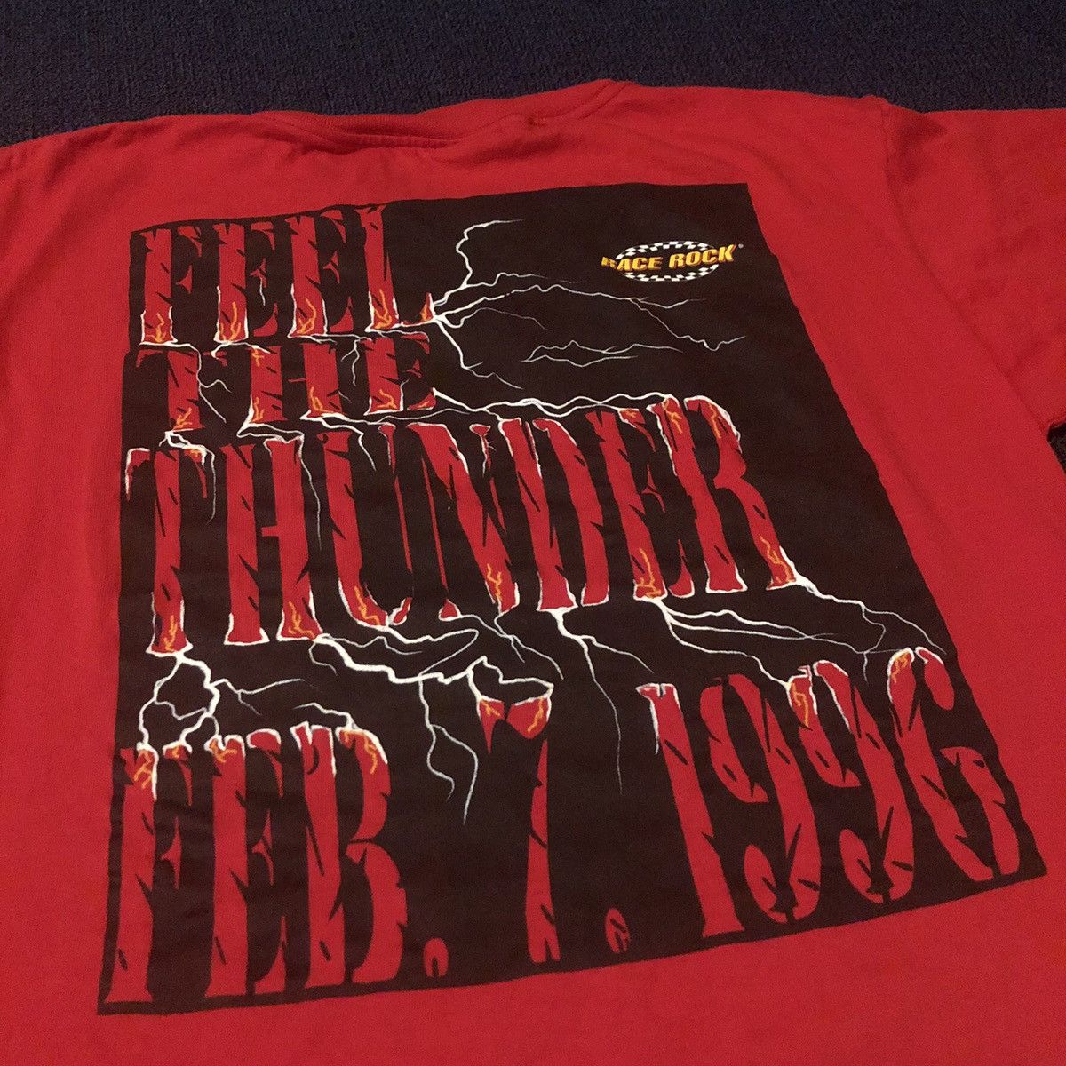 NASCAR Vintage 1990s NASCAR Race Rock Feel The Thunder Graphic Tee Size US L / EU 52-54 / 3 - 1 Thumbnail