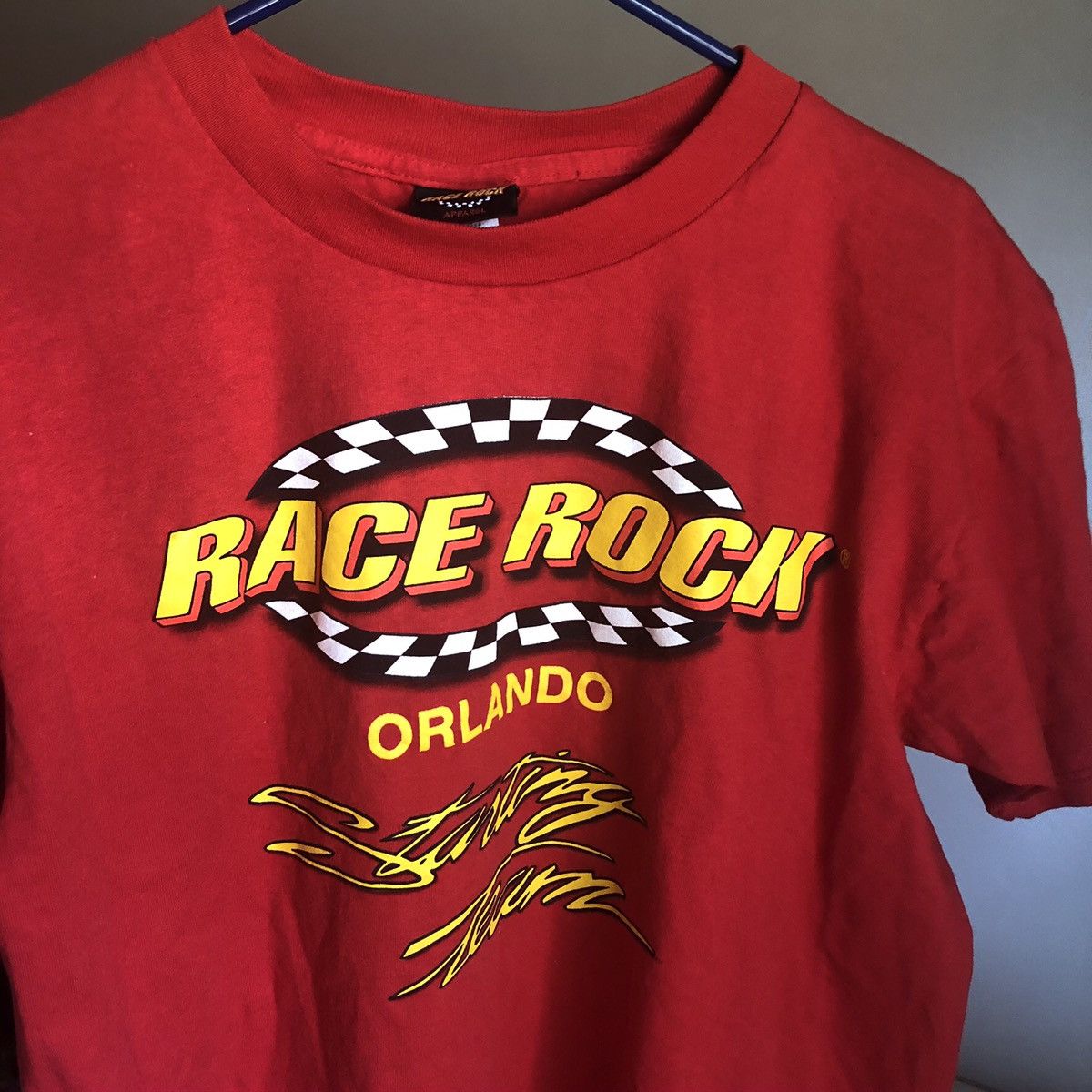 NASCAR Vintage 1990s NASCAR Race Rock Feel The Thunder Graphic Tee Size US L / EU 52-54 / 3 - 4 Thumbnail